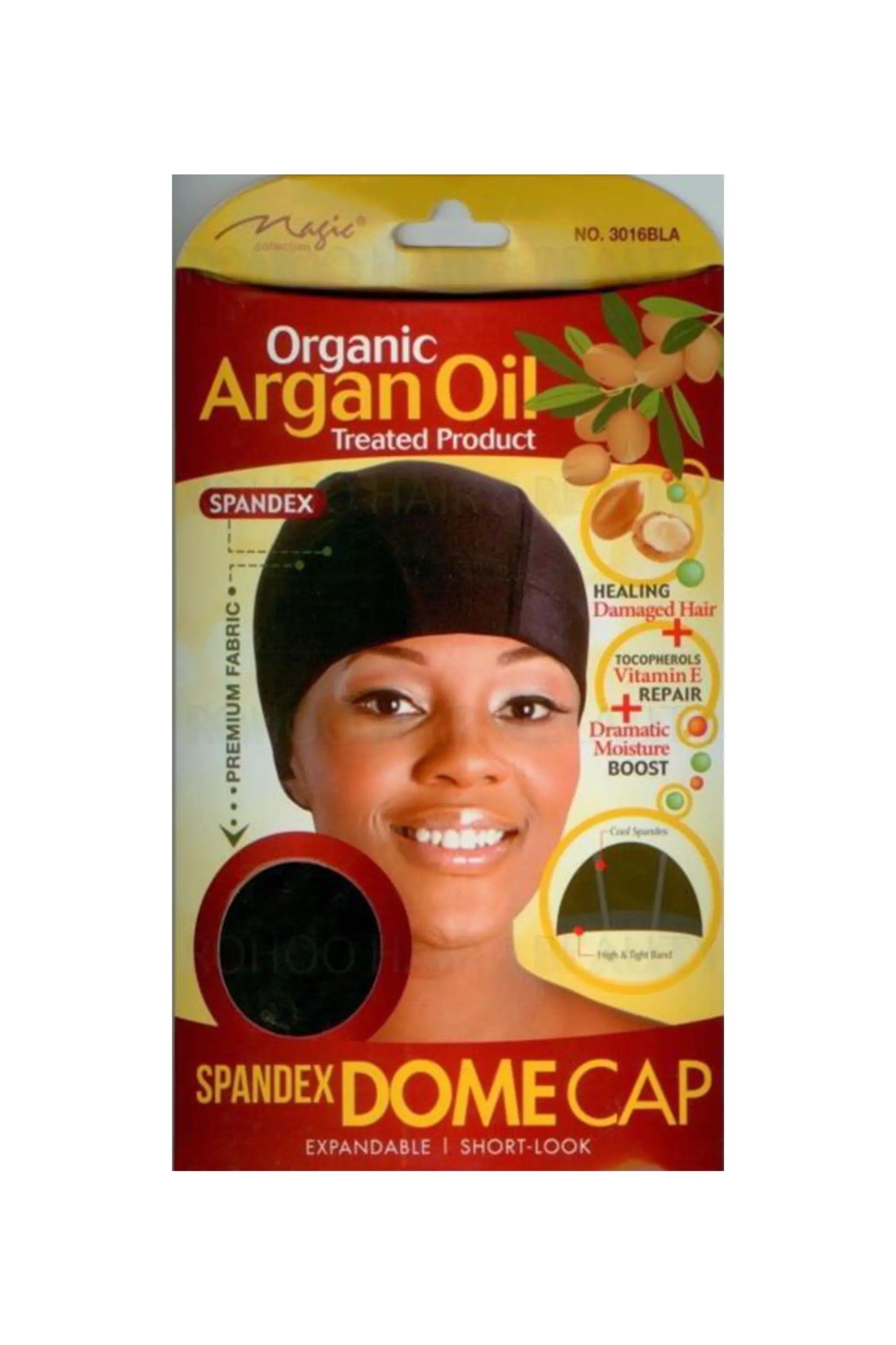 Magic Collection Organic Argan Oil Spandex Dome Cap No.3016Bla