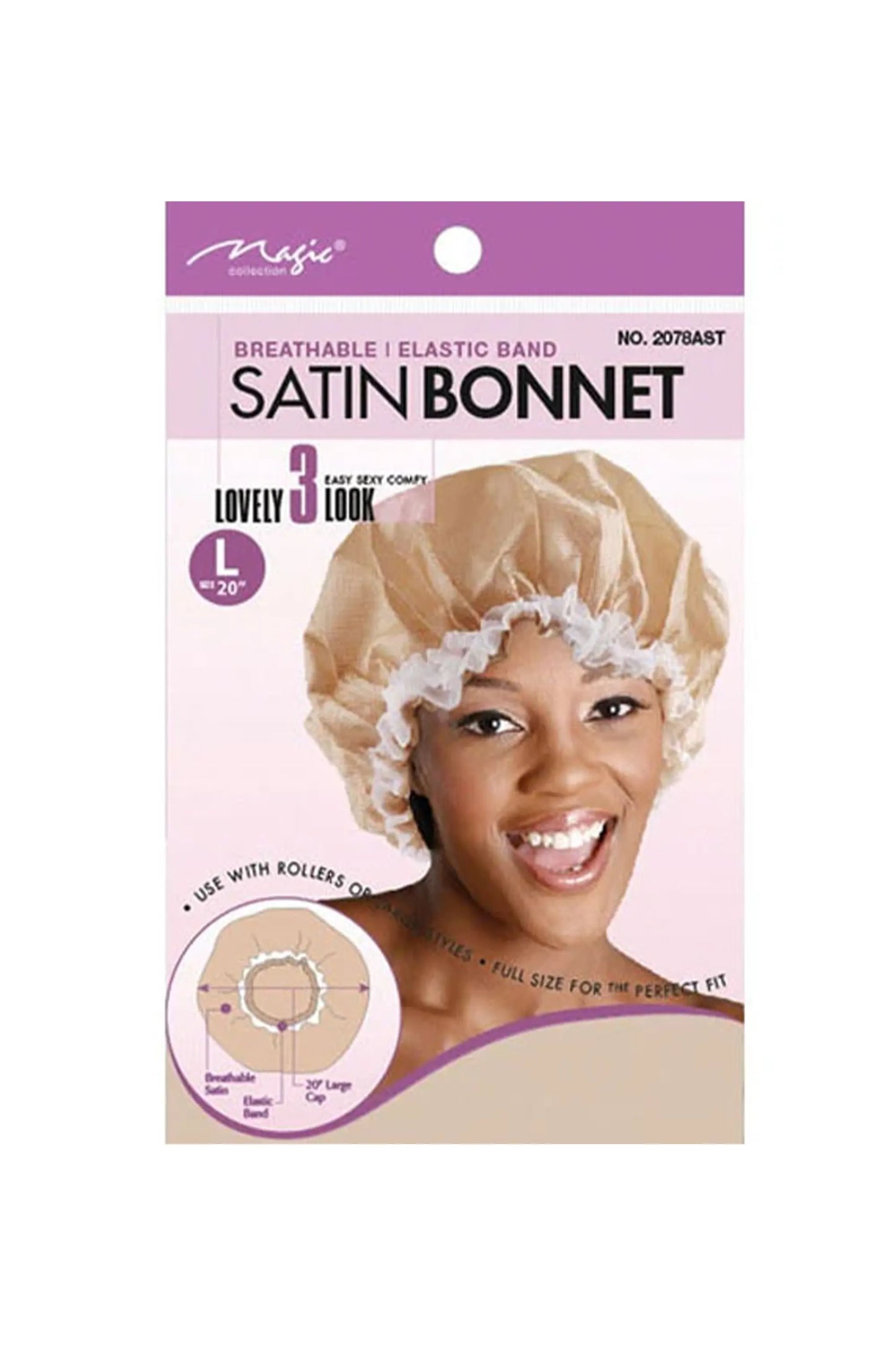 Magic Collection Satin Bonnet #2078Ast