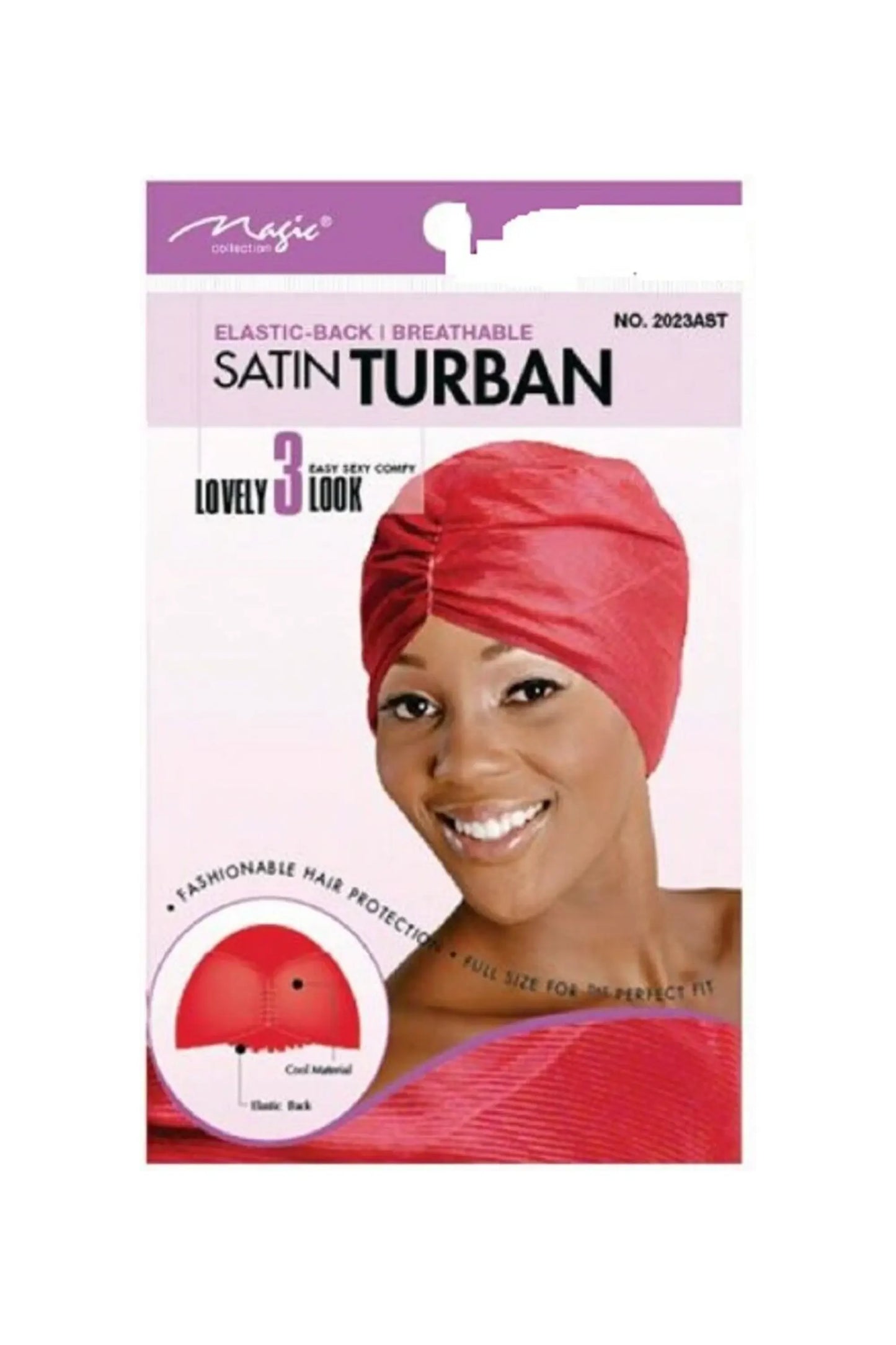 Magic Collection Satin Turban #2023A Asorted Colours