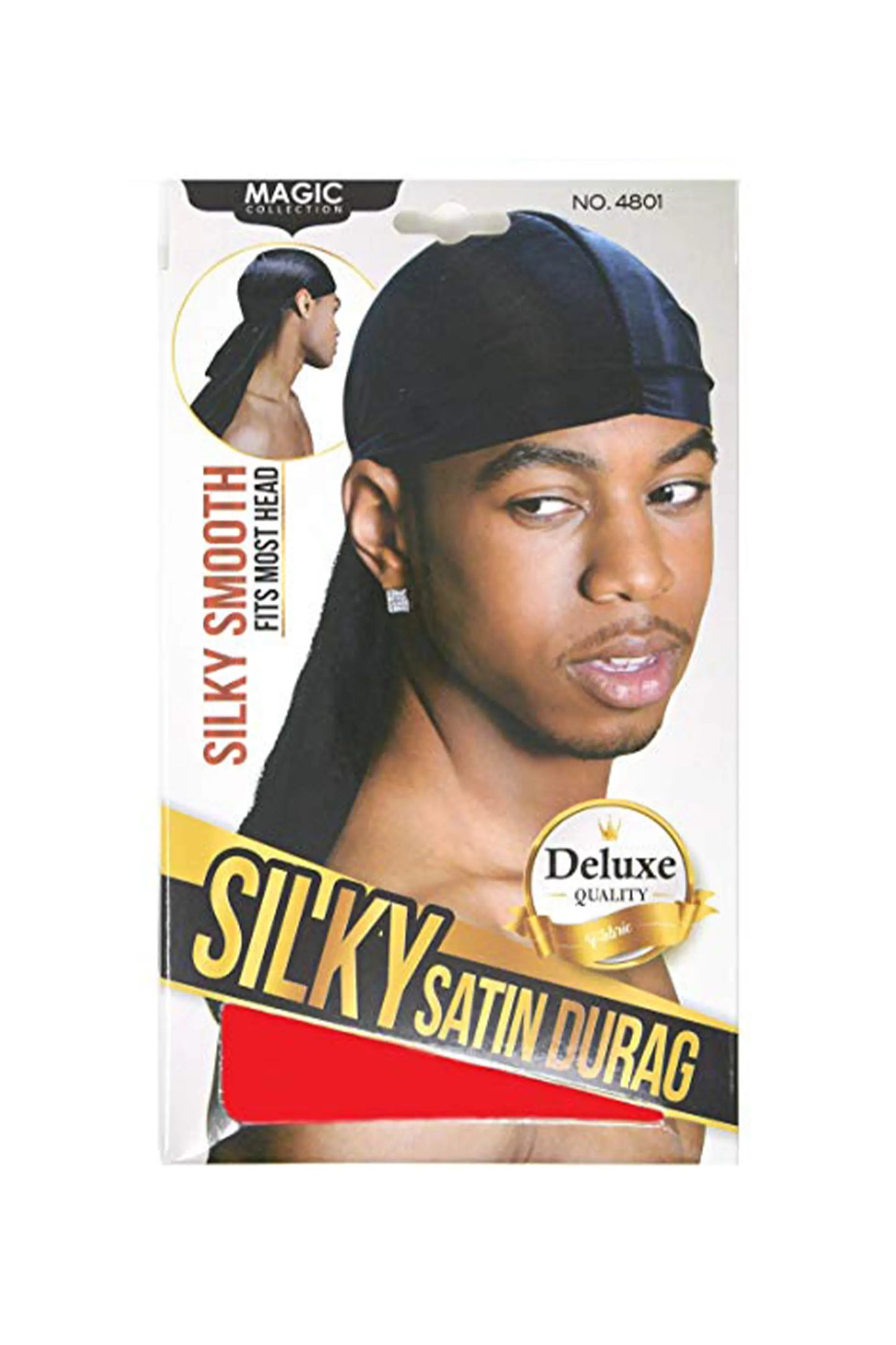 Magic Collection Silky Satin Durag Red-480Ast