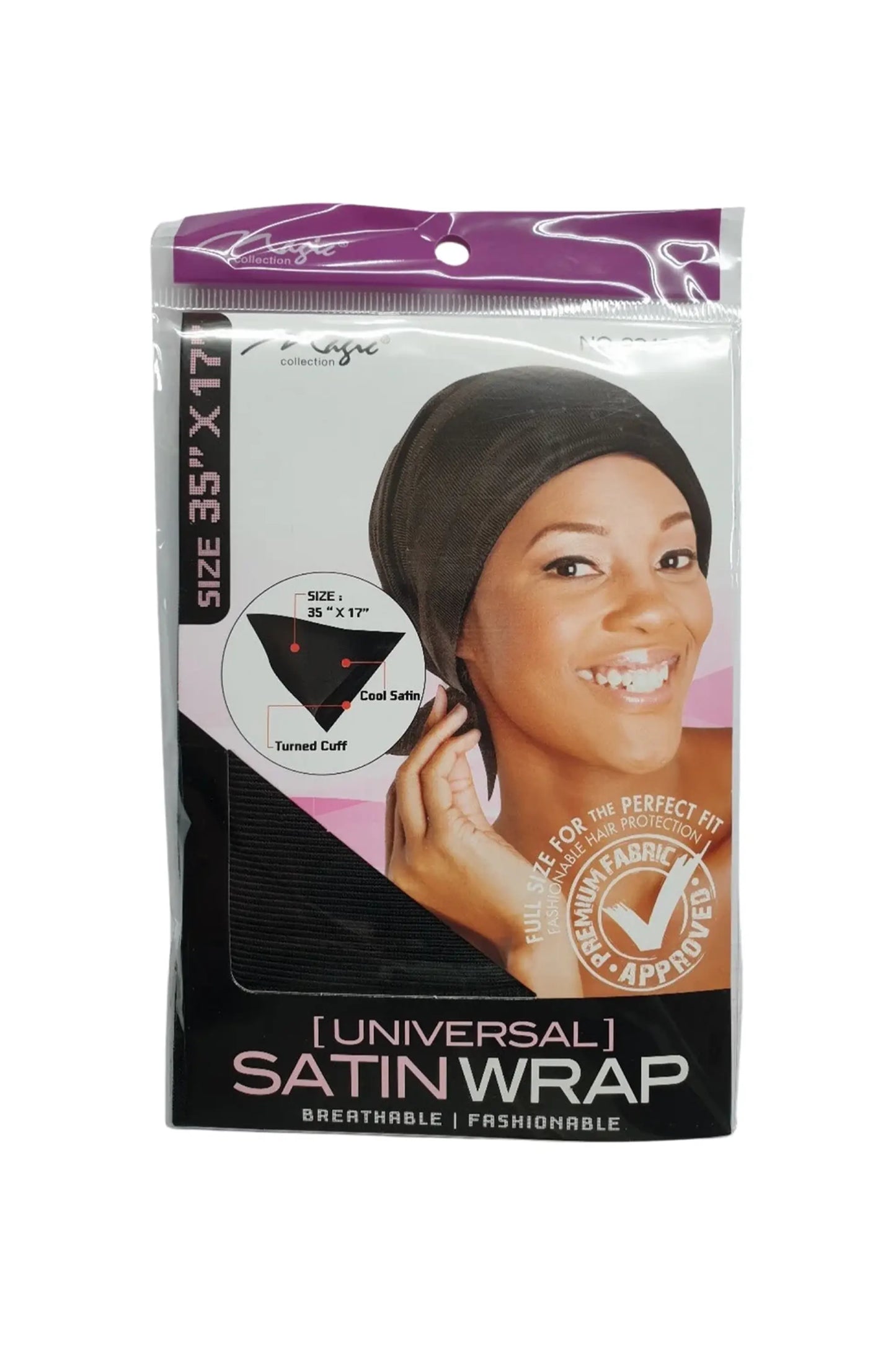 Magic Collection Universal Satin Wrap (35" X 17") #2249Bla