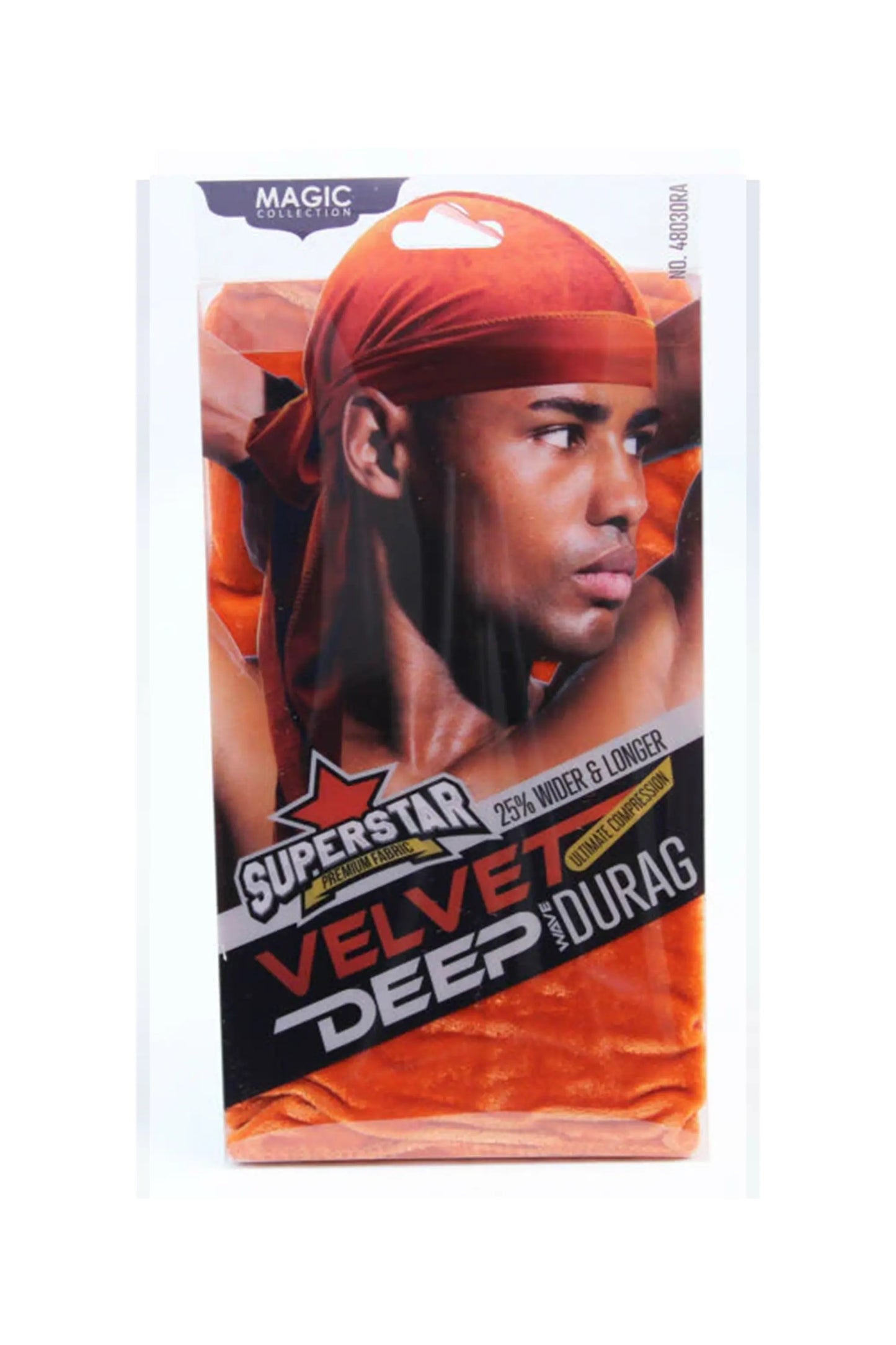 Magic Collection Velvet Deep Wave Durag Orange - No.4803Ora