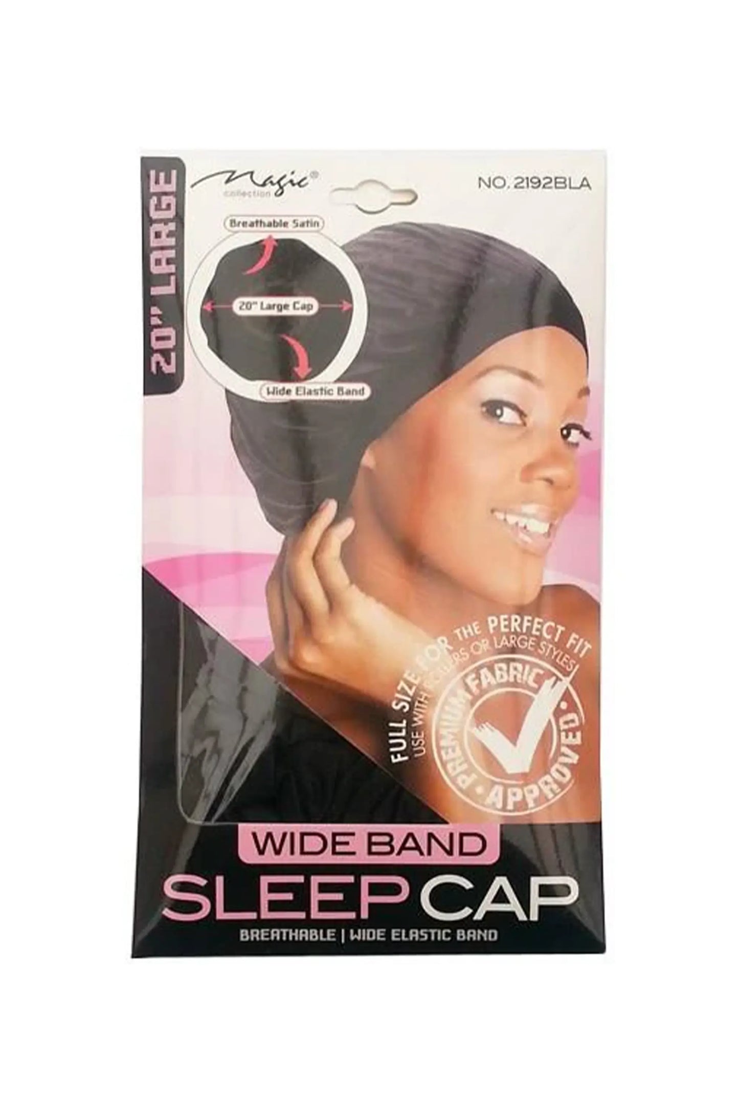 Magic Collection Wide Band Sleep Cap 20" Large No.2192Bla
