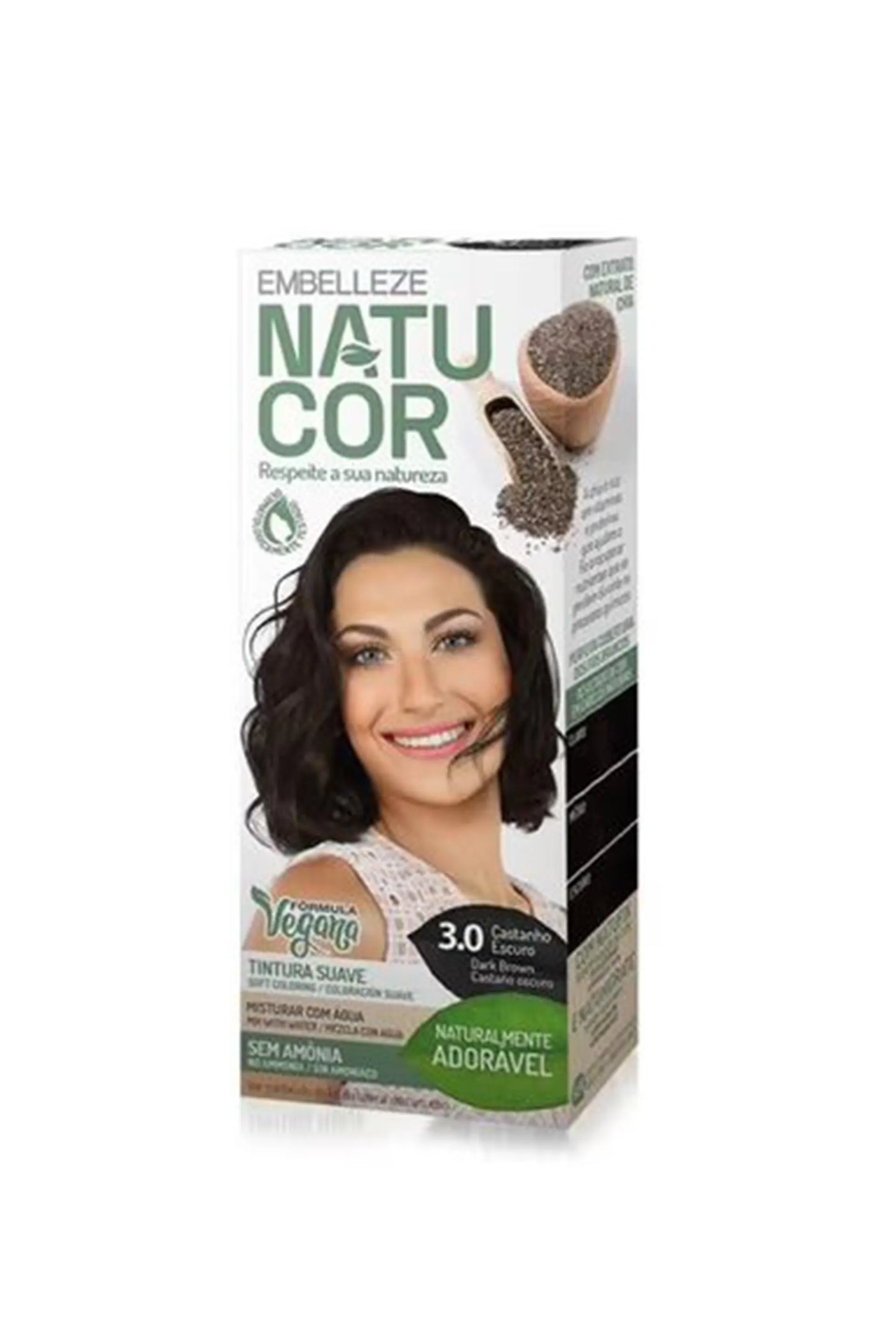 Natucor Vegan Hair Color Dark Brown 3.0