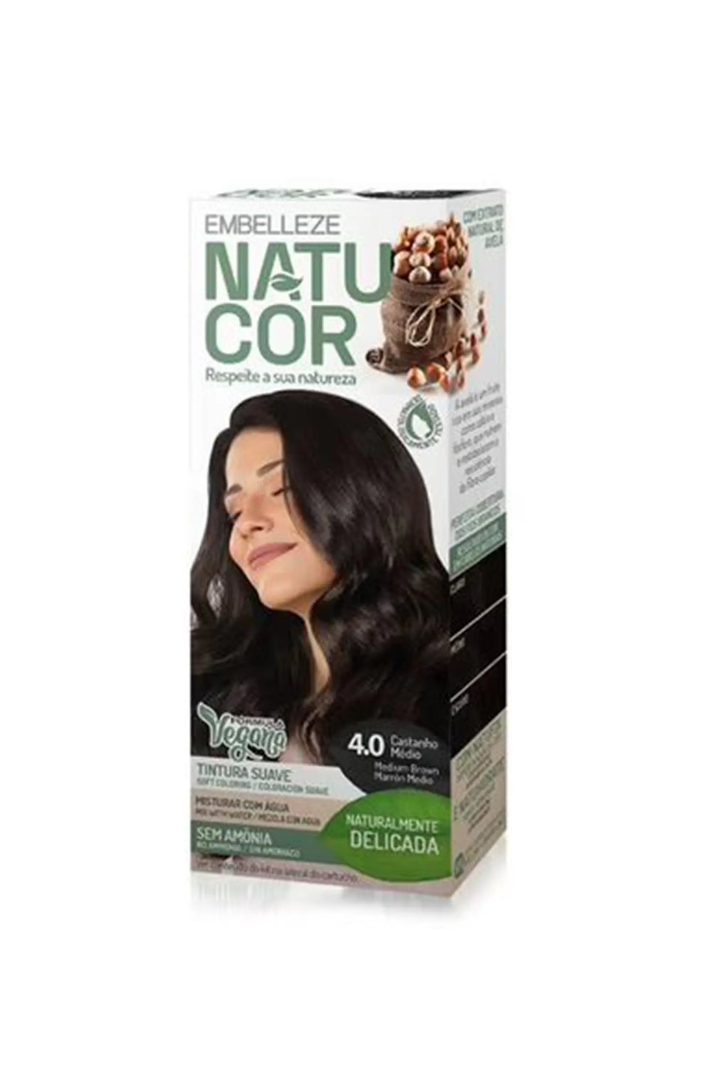 Natucor Vegan Hair Color Medium Brown 4.0