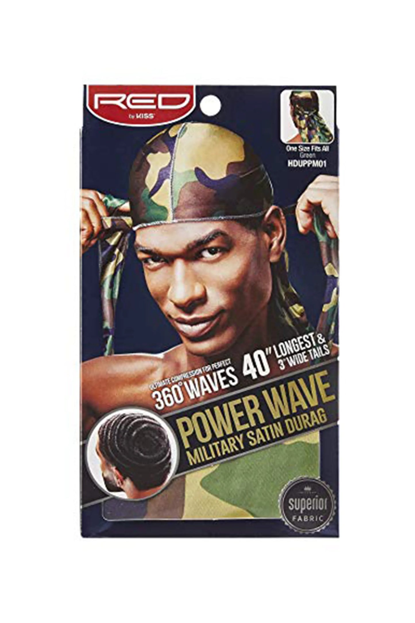 Red By Kiss Power Wave Military Satin Durag - Hduppm01