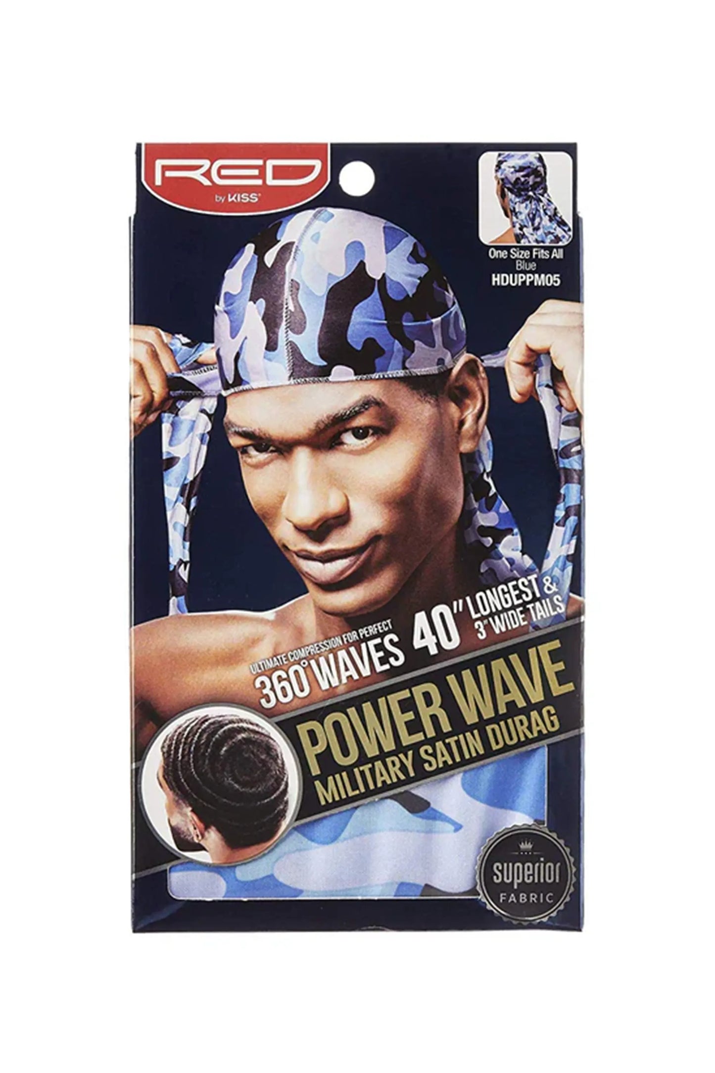 Red By Kiss Power Wave Military Satin Durag - Hduppm05