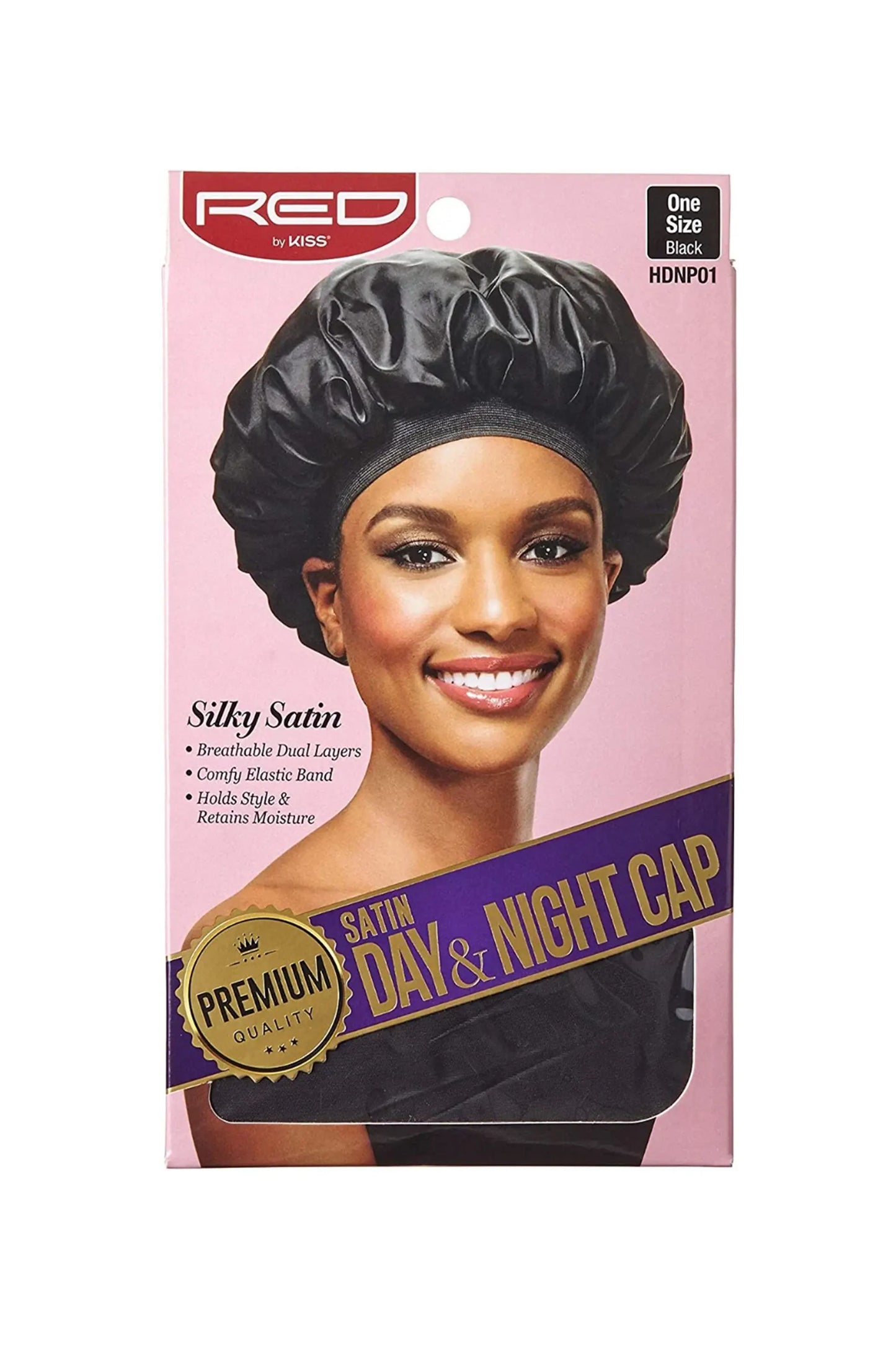 Red By Kiss Satin Day Night Cap Col Black No HDNP01 -Oos