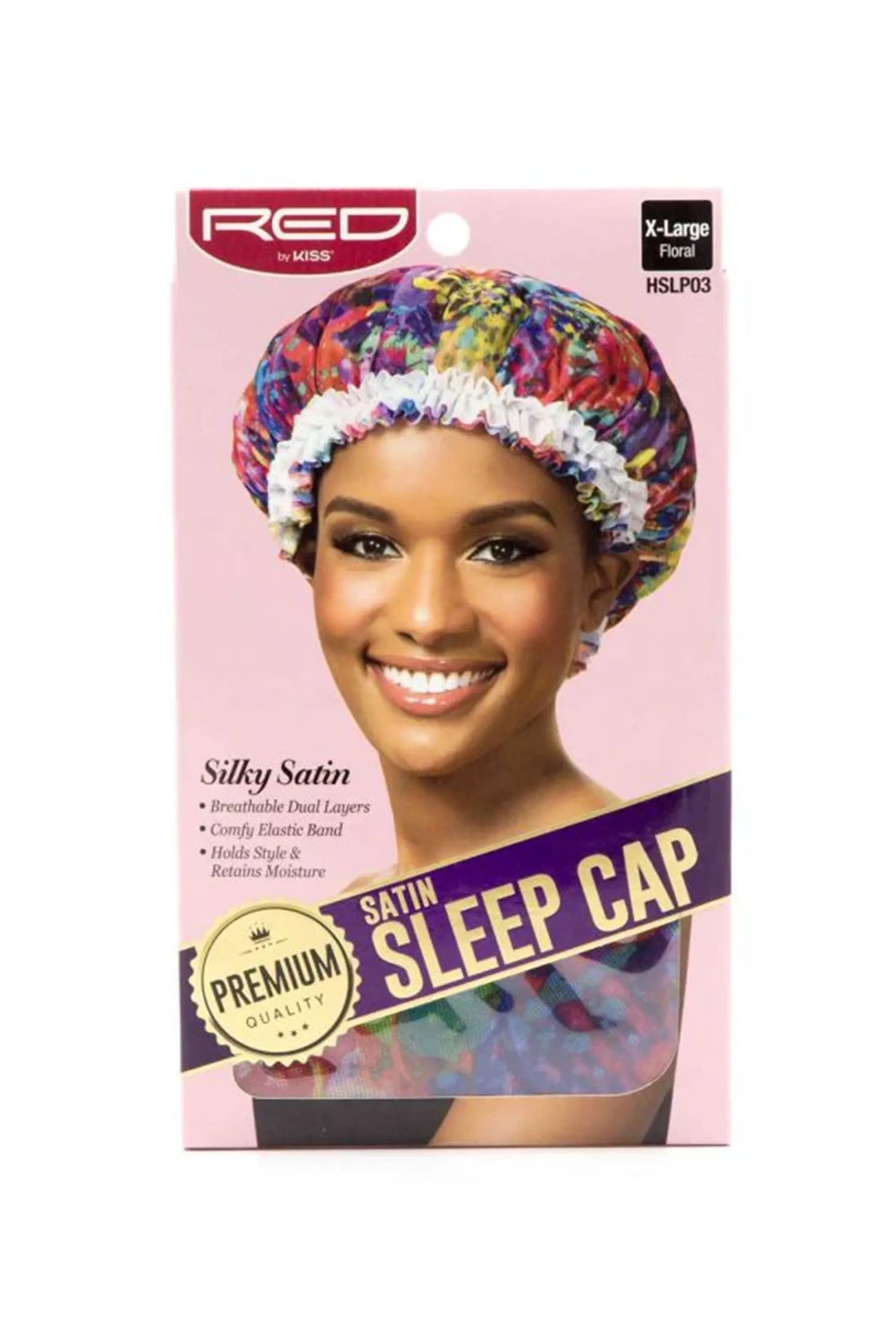 Red By Kiss Satin Sleep Cap Floral - X Large #Hslp03