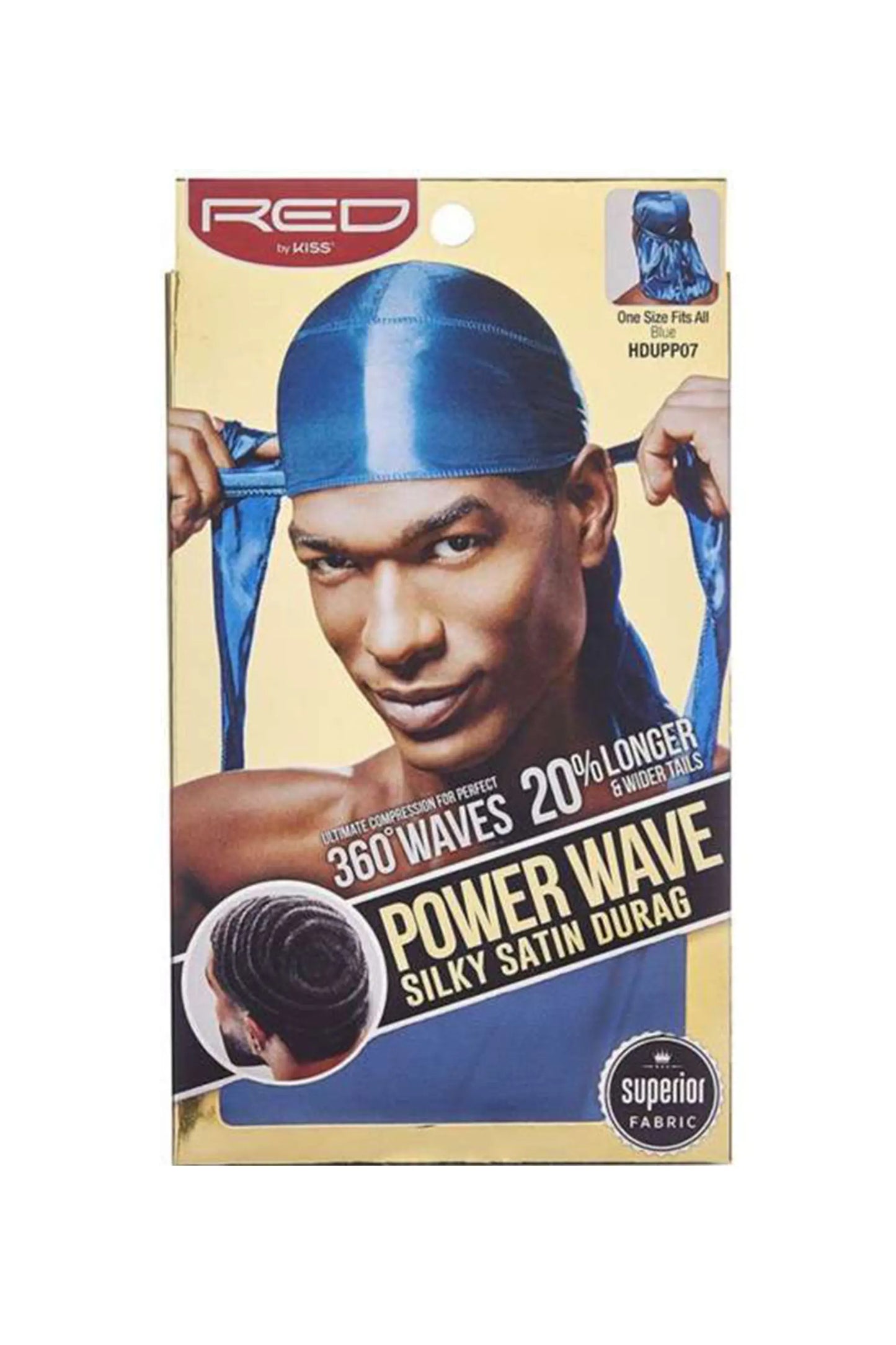Red By Kiss Wave Cap Power Wave Silky Satin Durag - Blue Hdupp07 -Oos