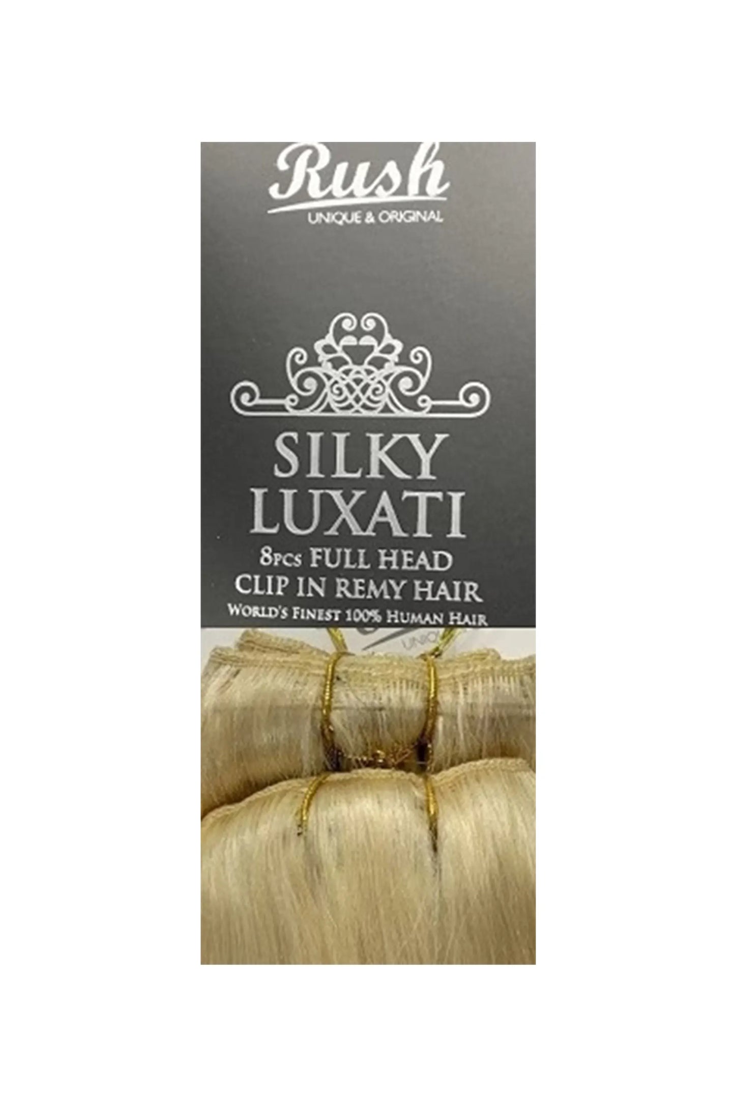 Rush Silky Luxati Clip in Hair Extensions 8 Pcs Full Head Set 14,18,22"