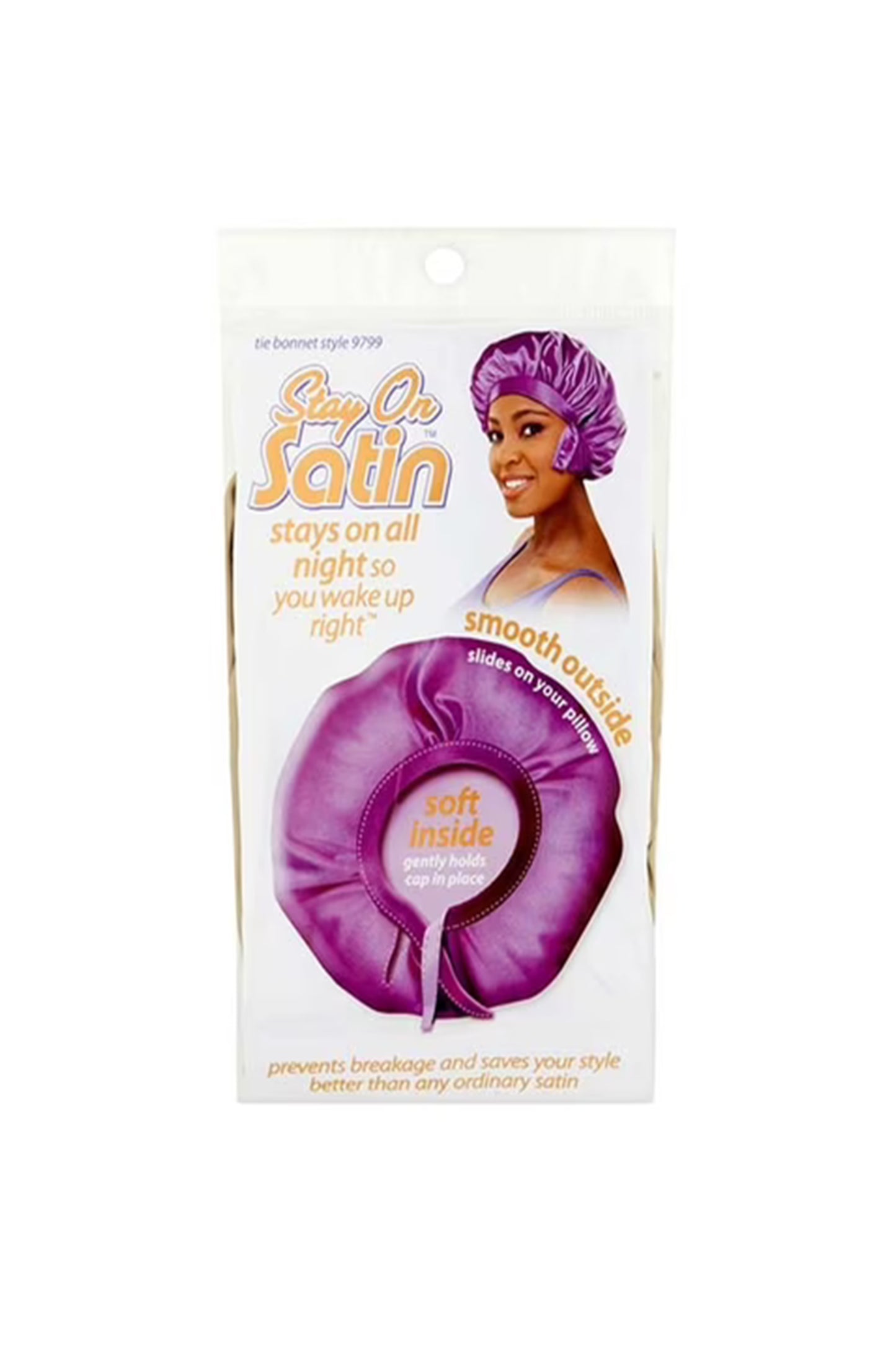 STAY ON SATIN TIE BONNET 9799