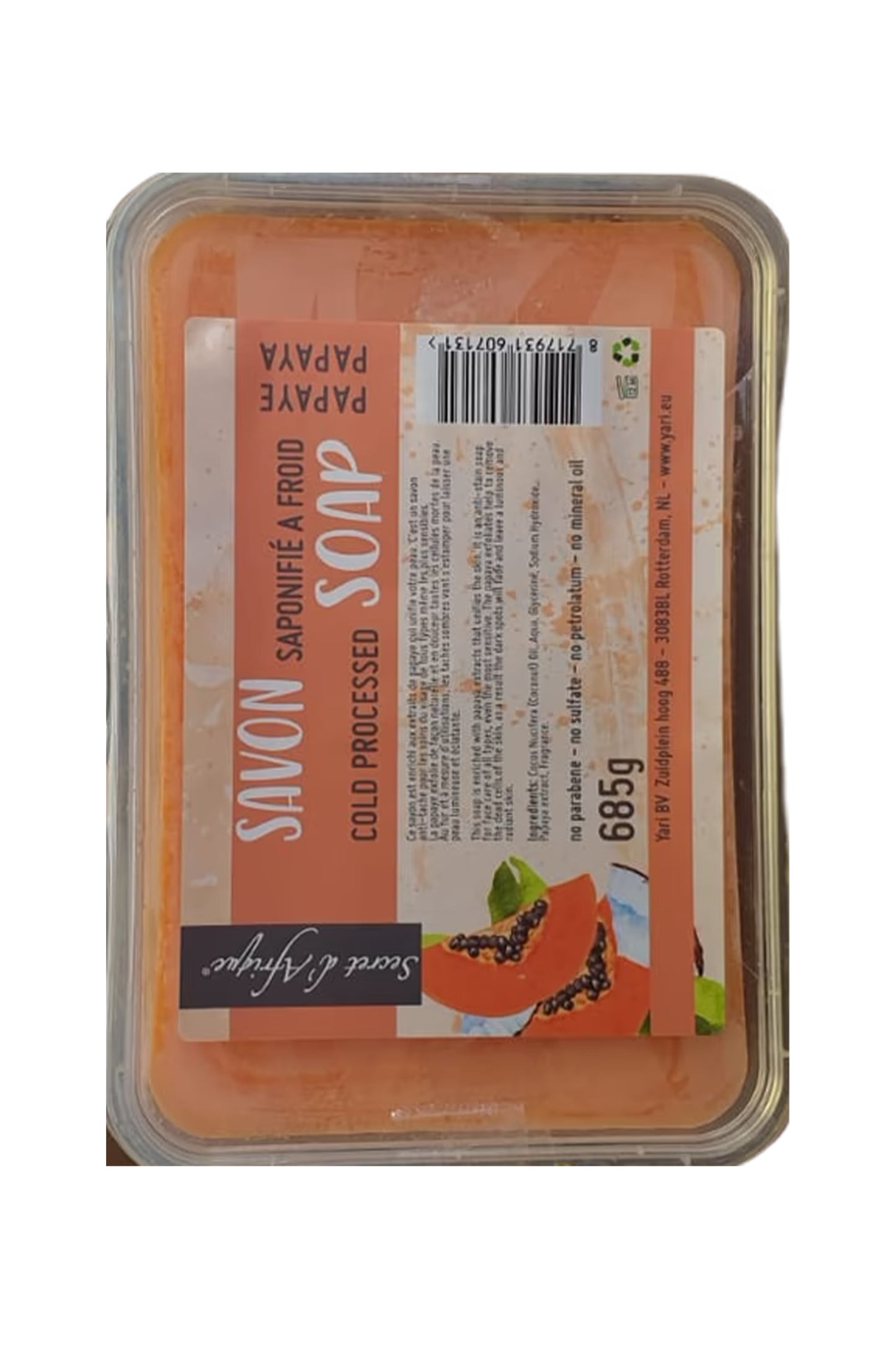 Secret D'Afrique Soap Papaye 685g