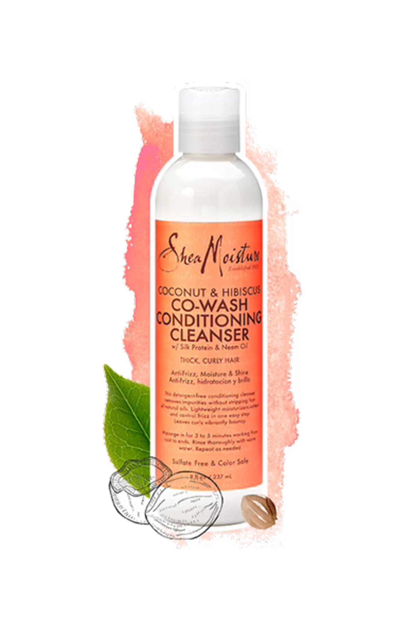 Shea Moisture Coconut & Hibiscus Co-Wash Conditioning Cleanser 8 Oz/ 237 Ml