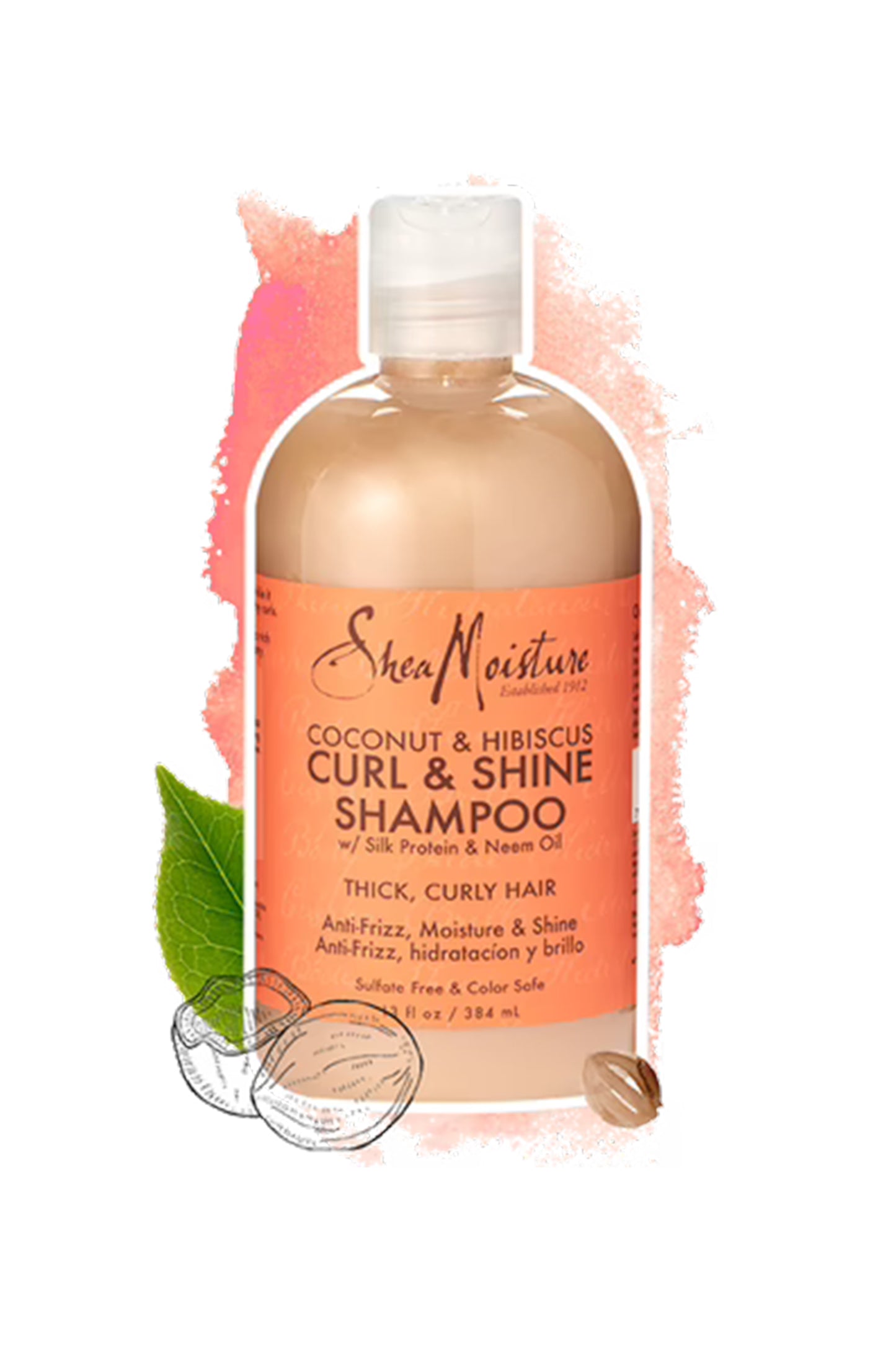 Shea Moisture Coconut & Hibiscus Curl & Shine Shampoo 13oz / 384ml