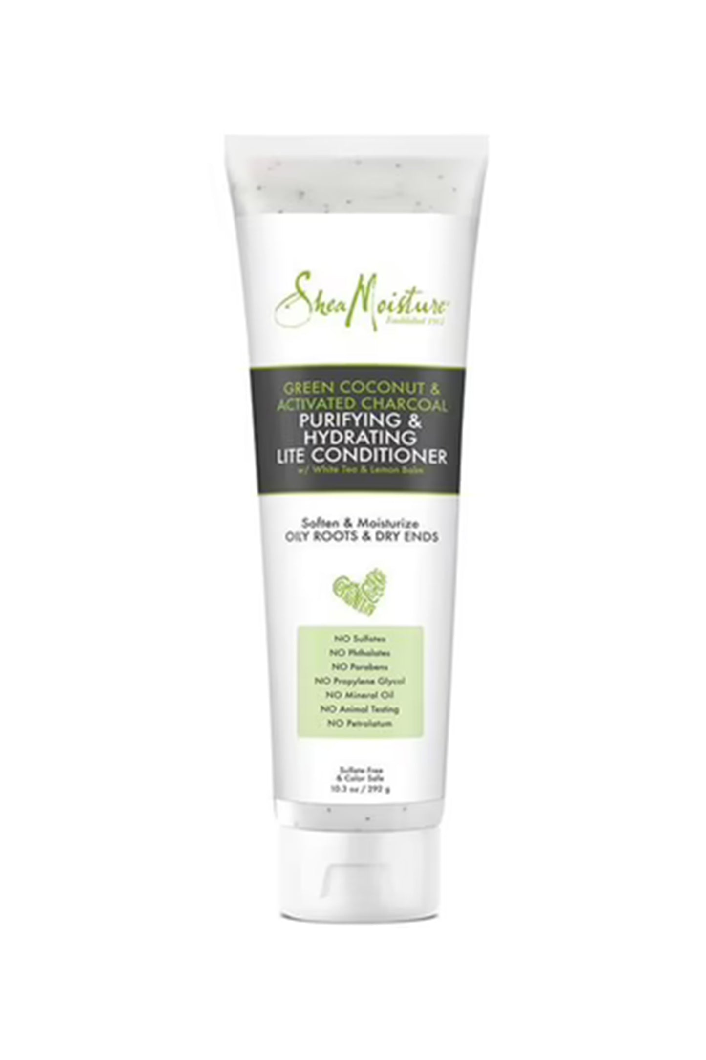 Shea Moisture GREEN COCONUT & ACTIVATED CHARCOAL PURIFYING & HYDRATING LITE CONDITIONER 10.3 Oz / 305 Ml