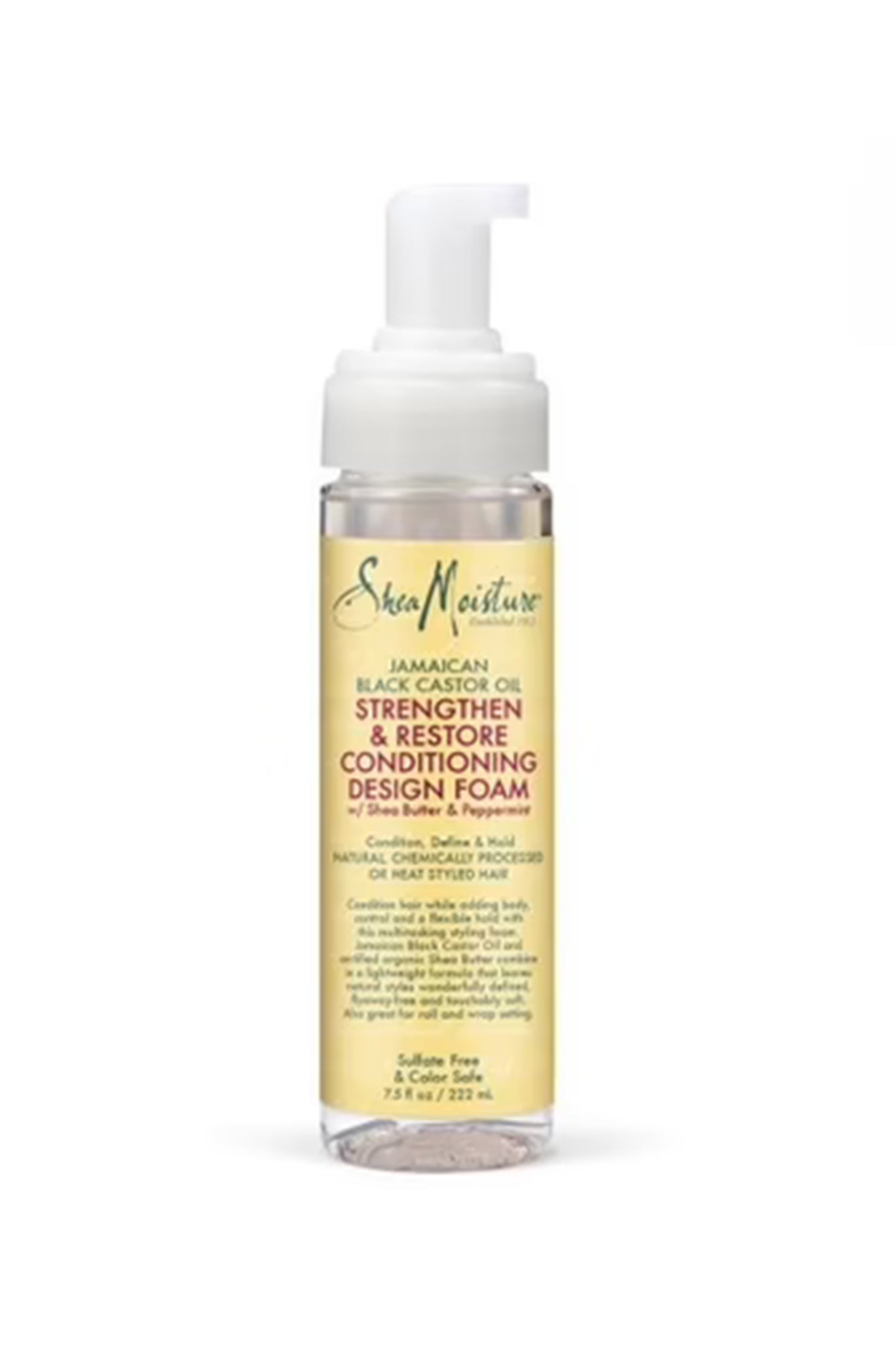 Shea Moisture Jamaican Black Castor Oil Strengthen & Restore Conditioning Design Foam 222 Ml