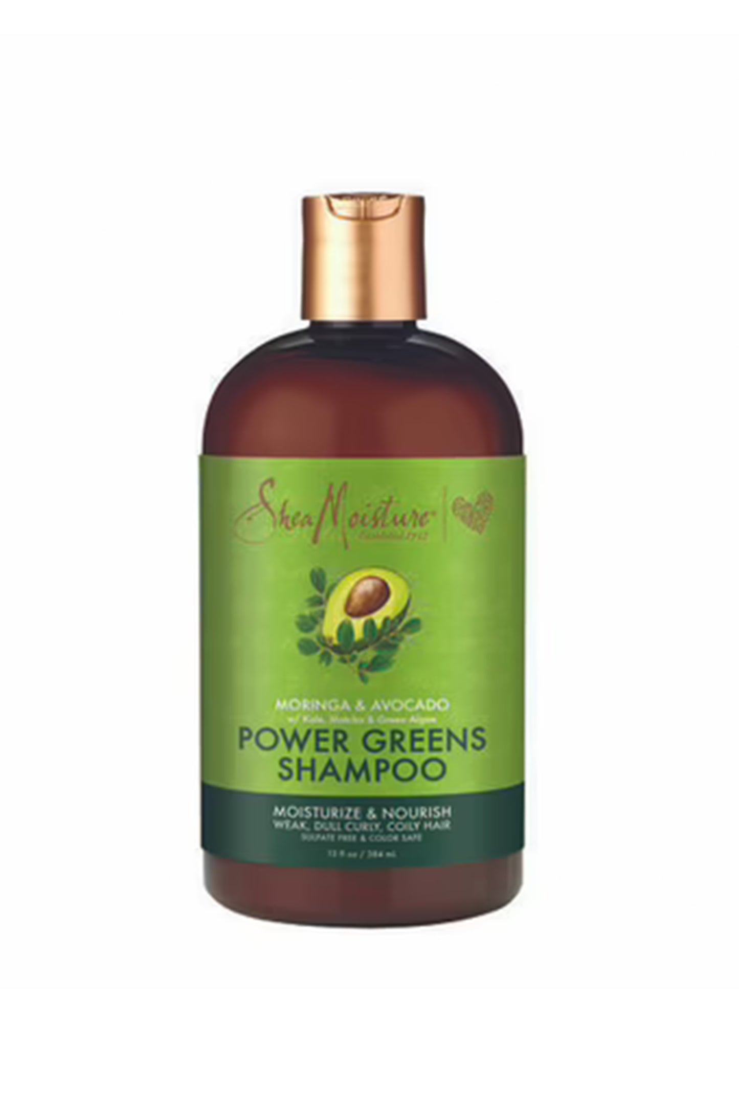 Shea Moisture MORINGA & AVOCADO POWER GREENS SHAMPOO 13 Oz / 384 Ml