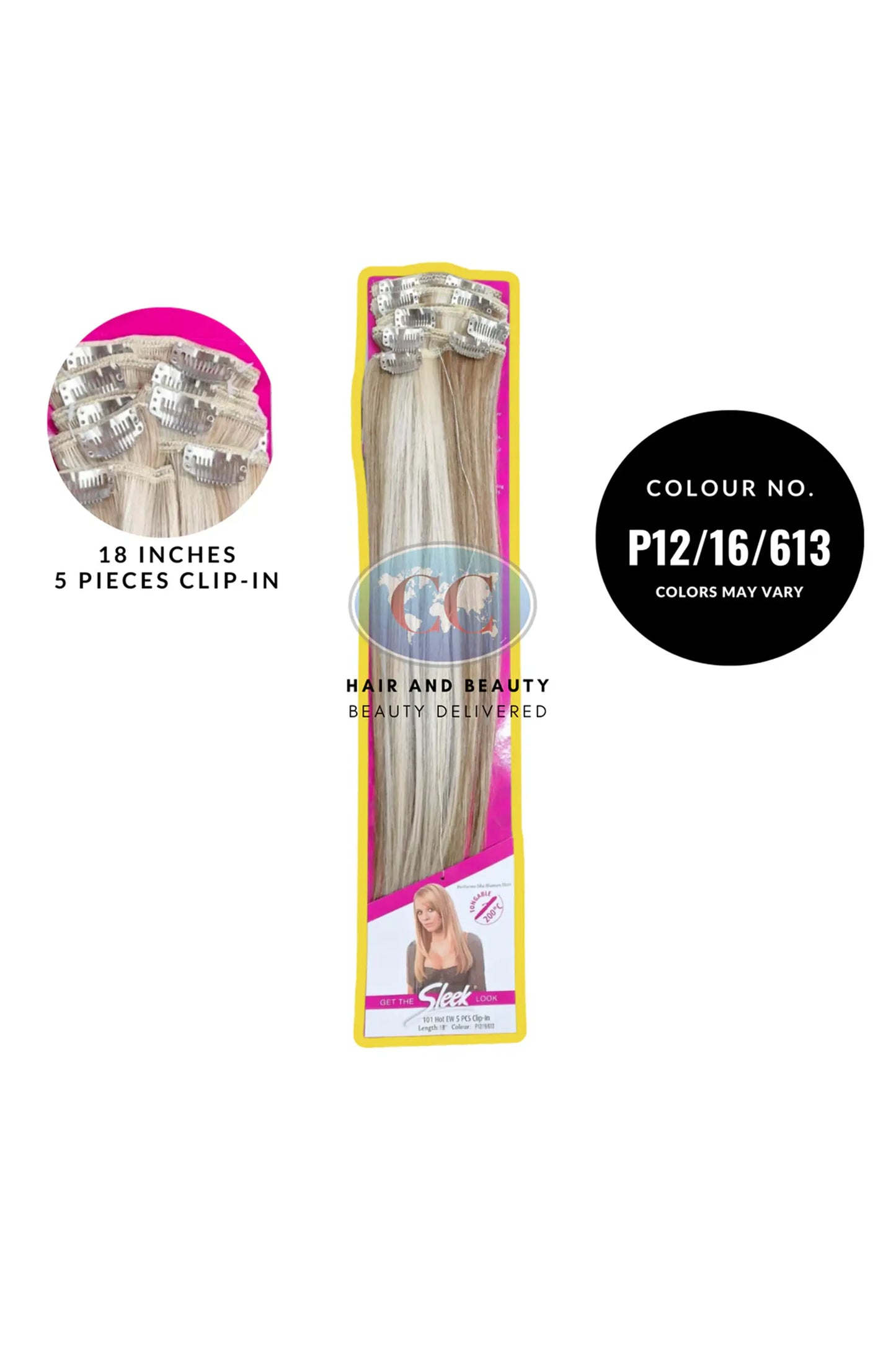 Sleek Fashion Idol 101 Hot EW 5 PCS Clip In Hair Extensions 18"