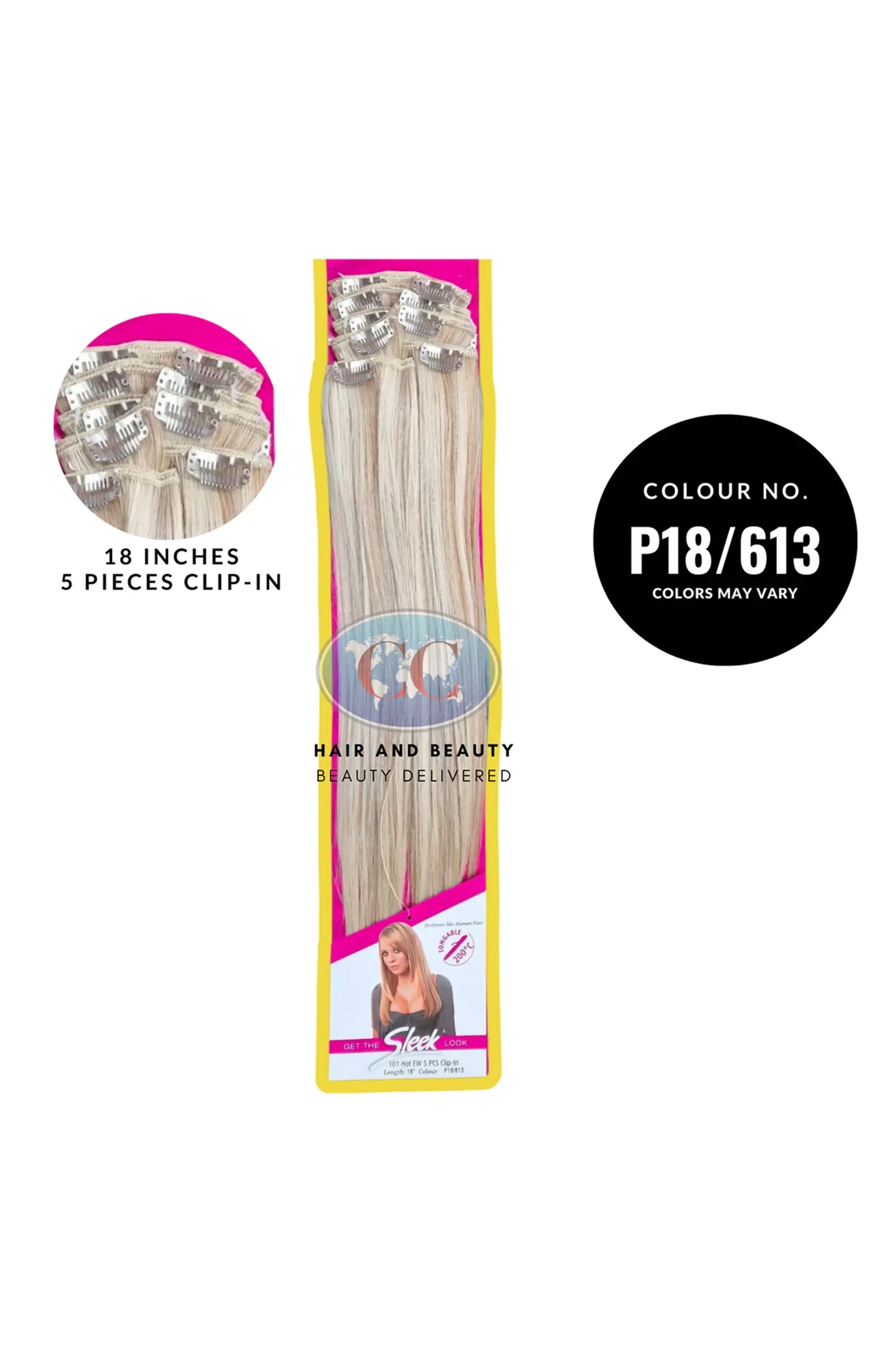 Sleek Fashion Idol 101 Hot EW 5 PCS Clip In Hair Extensions 18"