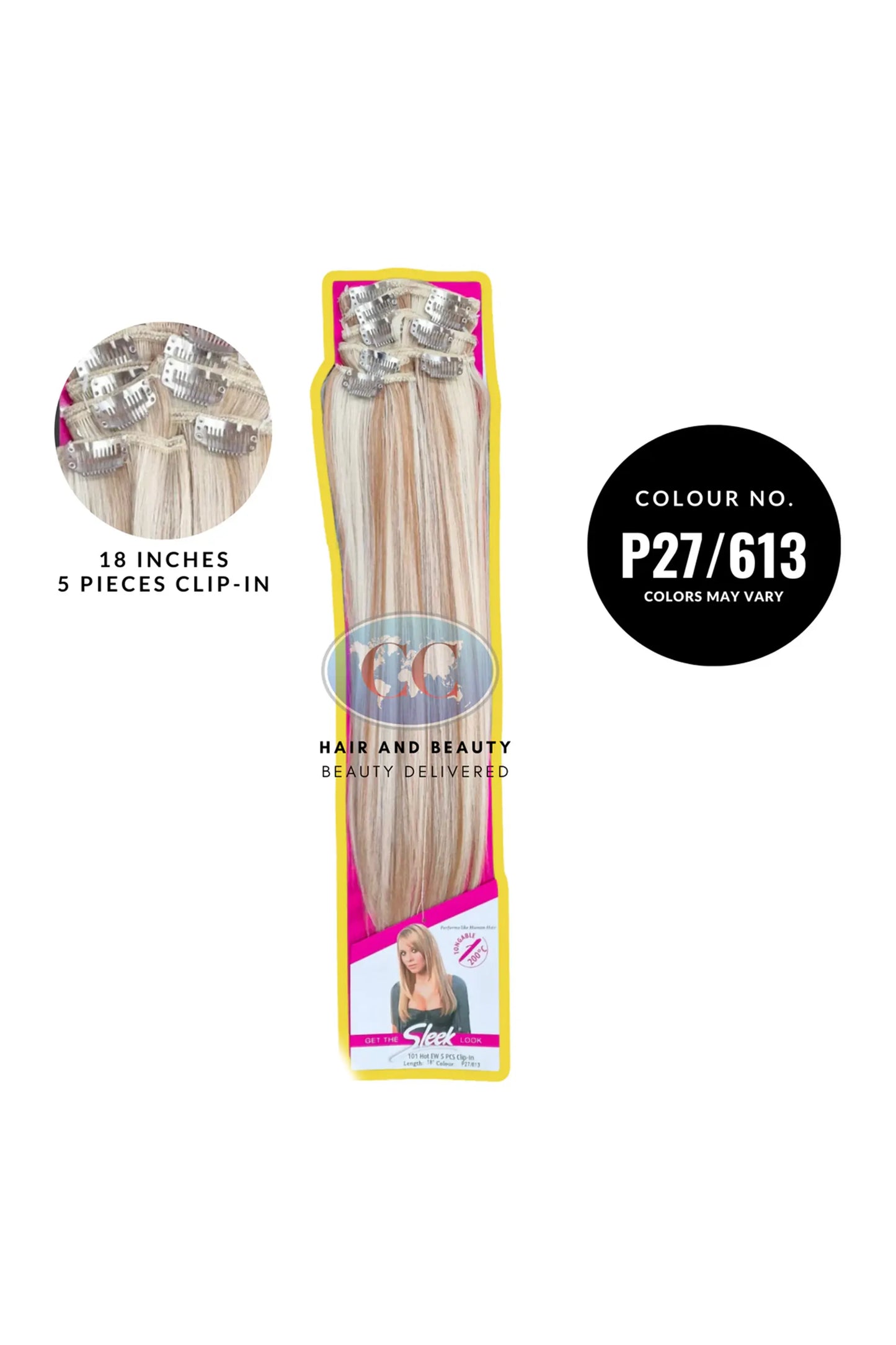 Sleek Fashion Idol 101 Hot EW 5 PCS Clip In Hair Extensions 18"