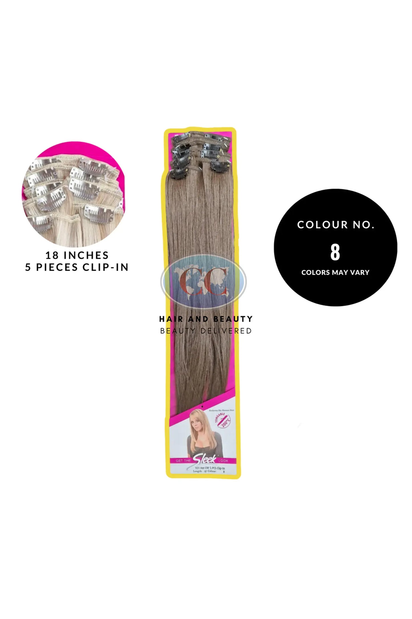 Sleek Fashion Idol 101 Hot EW 5 PCS Clip In Hair Extensions 18"