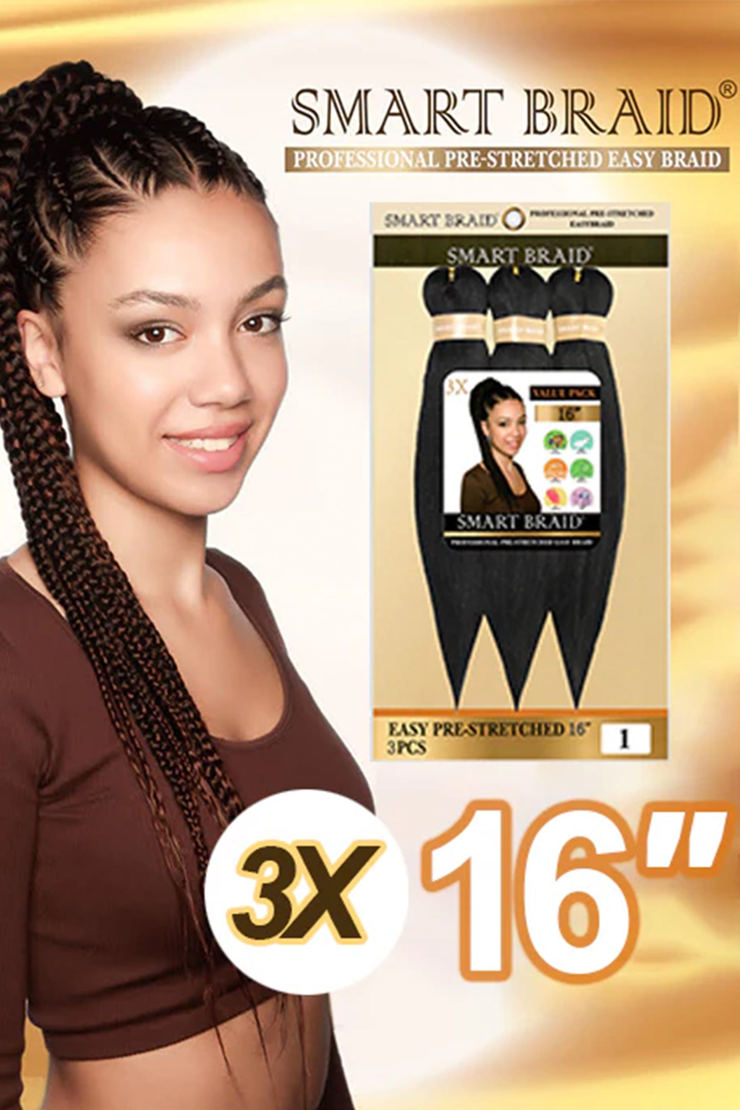 Smart Braid Professional Pre-stretched Braid 3 X 16" Value Pack