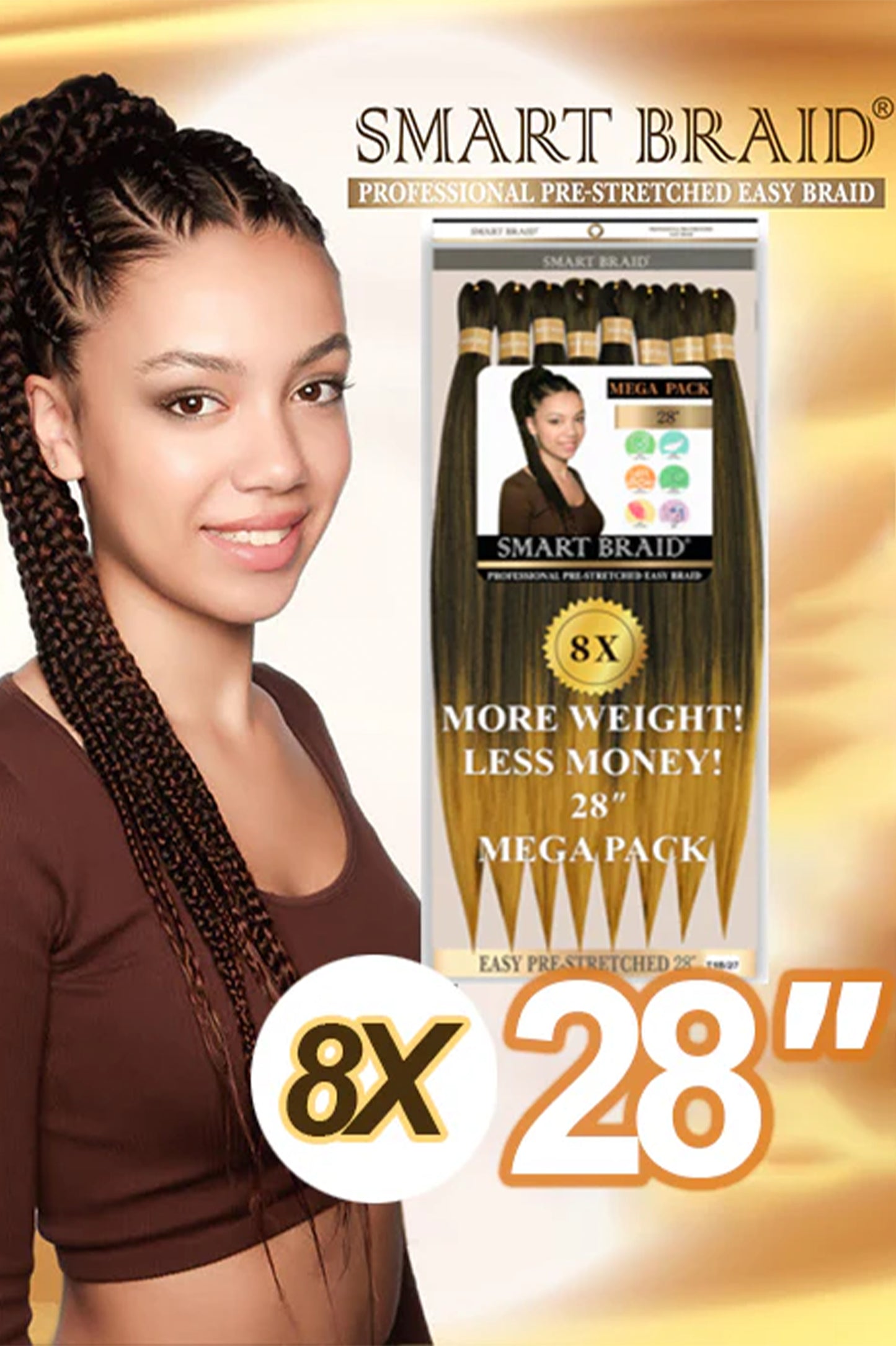 Smart Braid Professional Pre-stretched Braid 8X 28" Value Pack