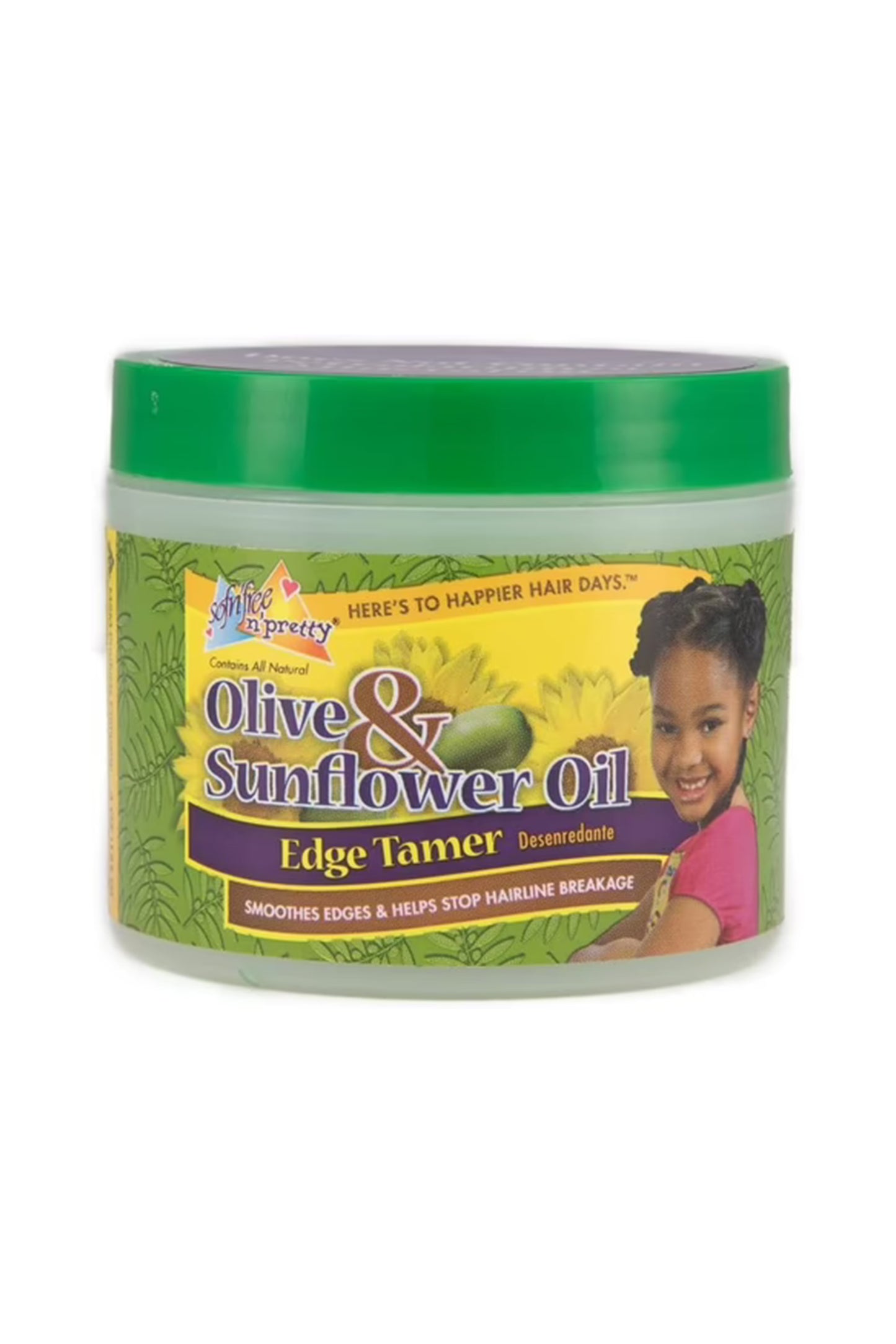 Sof N'free Pretty Olive & Sunflower Oil Edge Tamer Jar 4oz