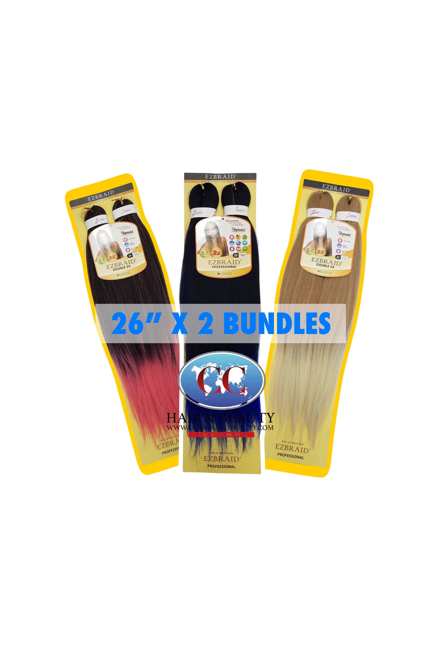 Spetra Ez Braid Pre-Stretched Braiding Hair - 26" x 2 Bundles