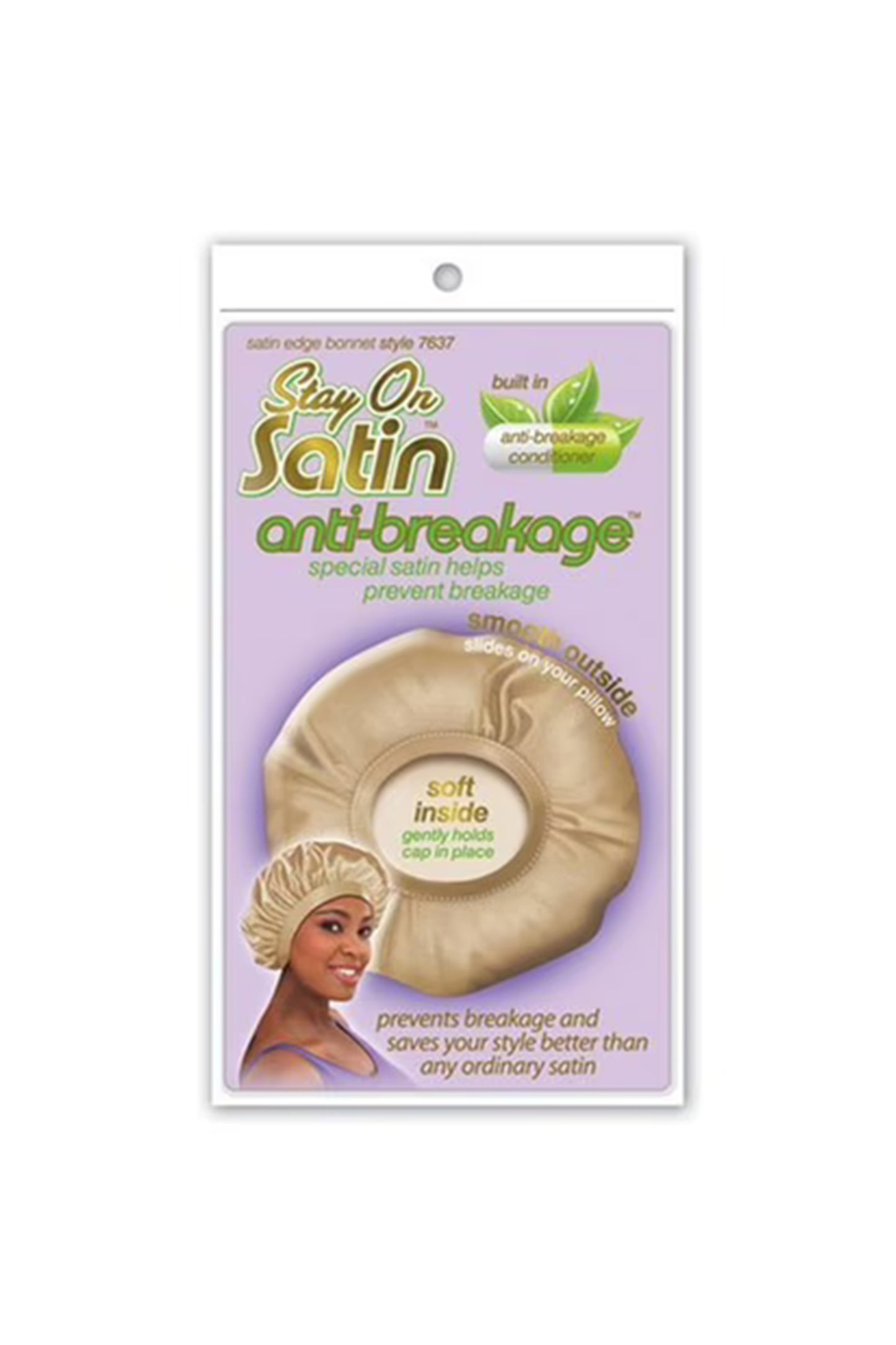 Stay On Satin Anti-Breakage Edge Bonnet Style 7637