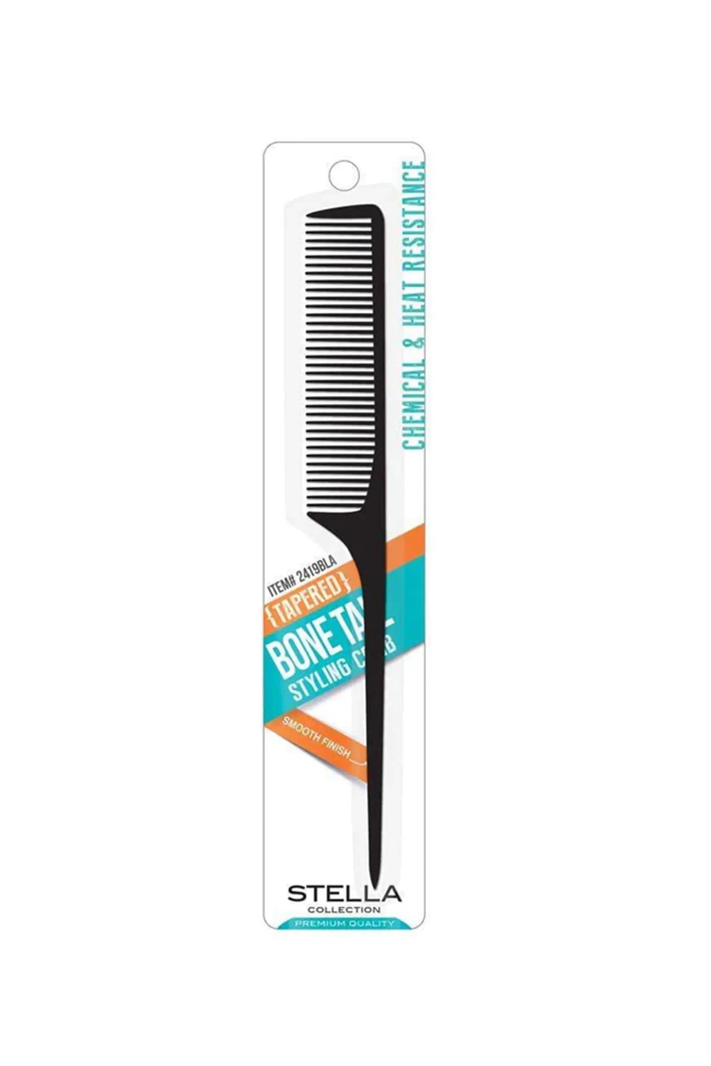 Stella Collection Bone Tail Styling Comb #2419Bla