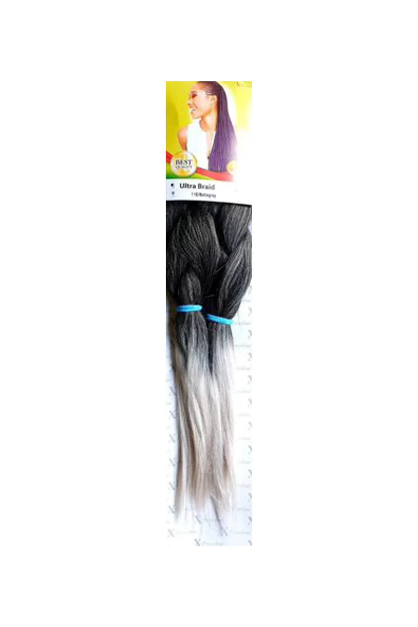 X-Pression Ultra Braid 46 Inches, T1B-Matte Gray