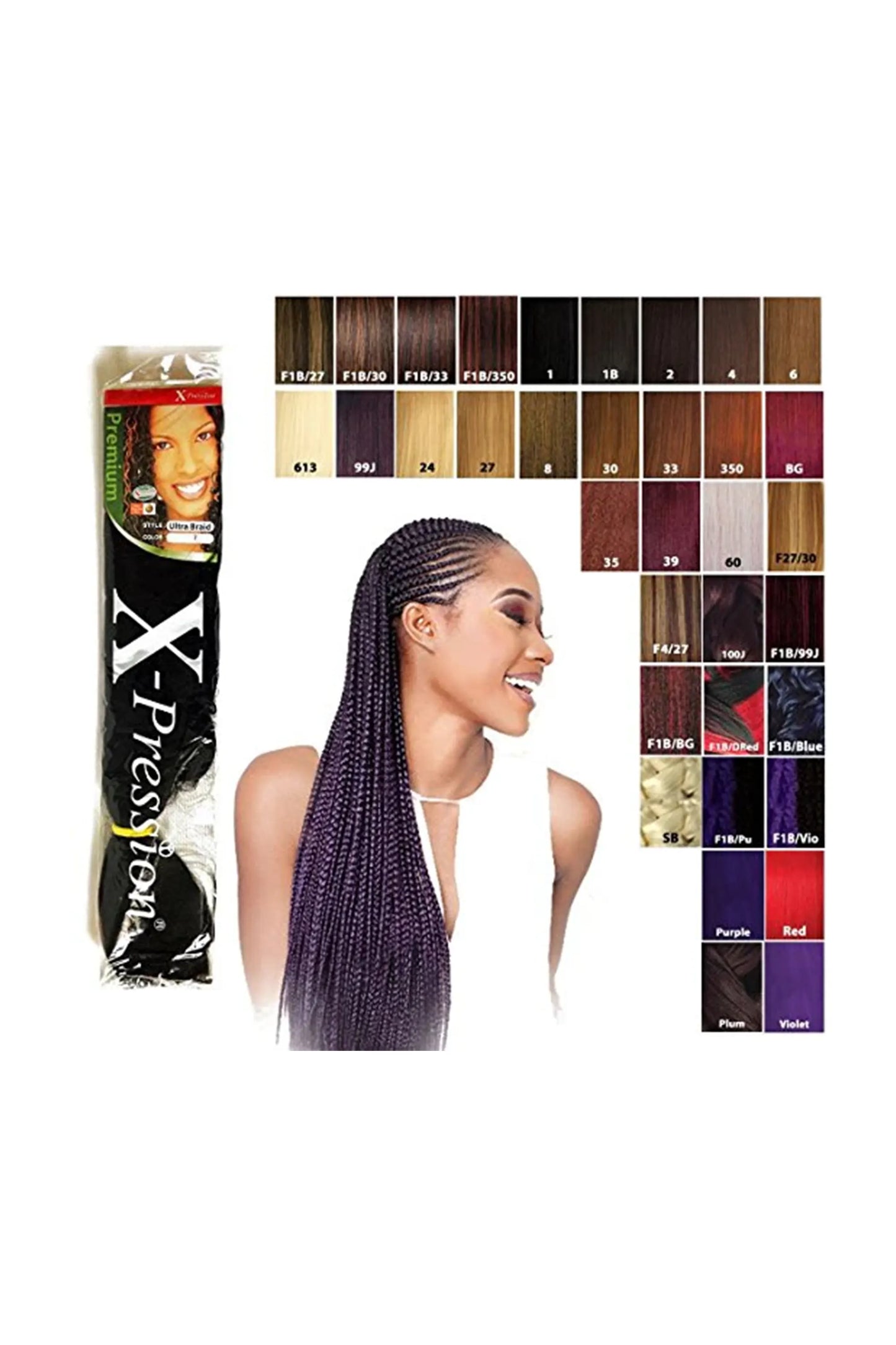 Xpression Synthetic Braids - Ultra Braid 82" & 165g