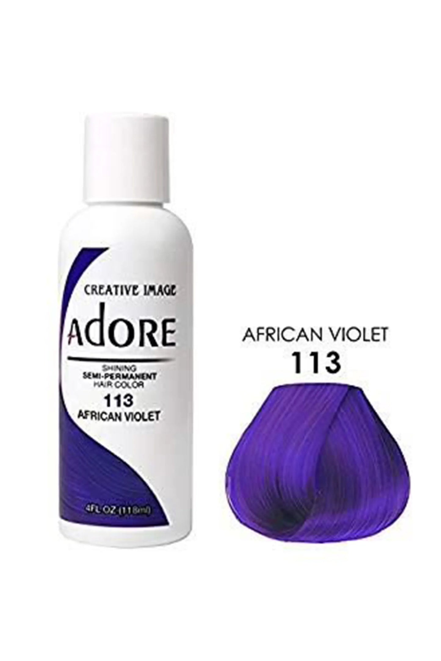 Adore Semi Permanent Hair Color 113 - African Violet 118 Ml
