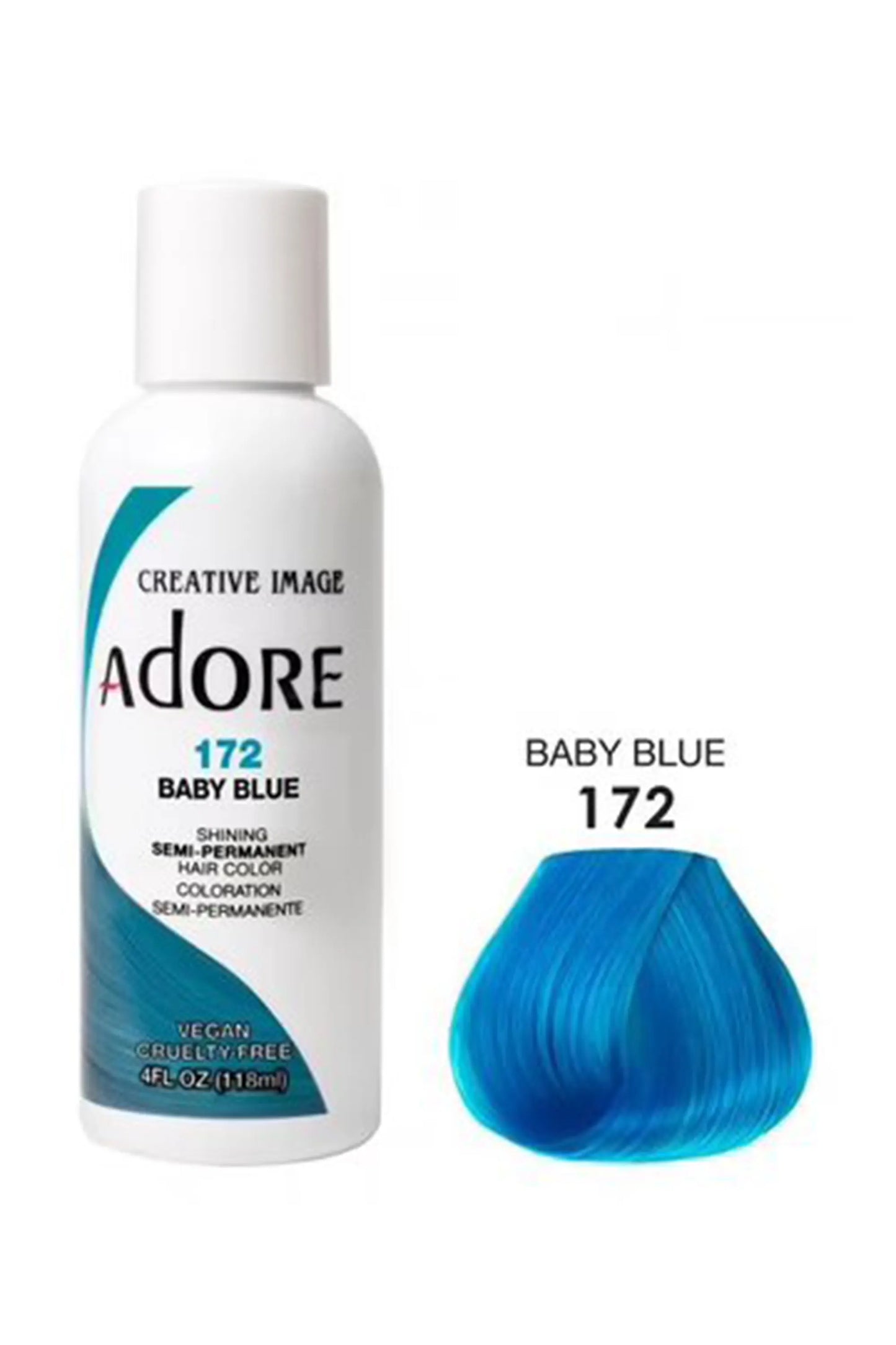 Adore Semi Permanent Hair Color 172 - Baby Blue 118 Ml