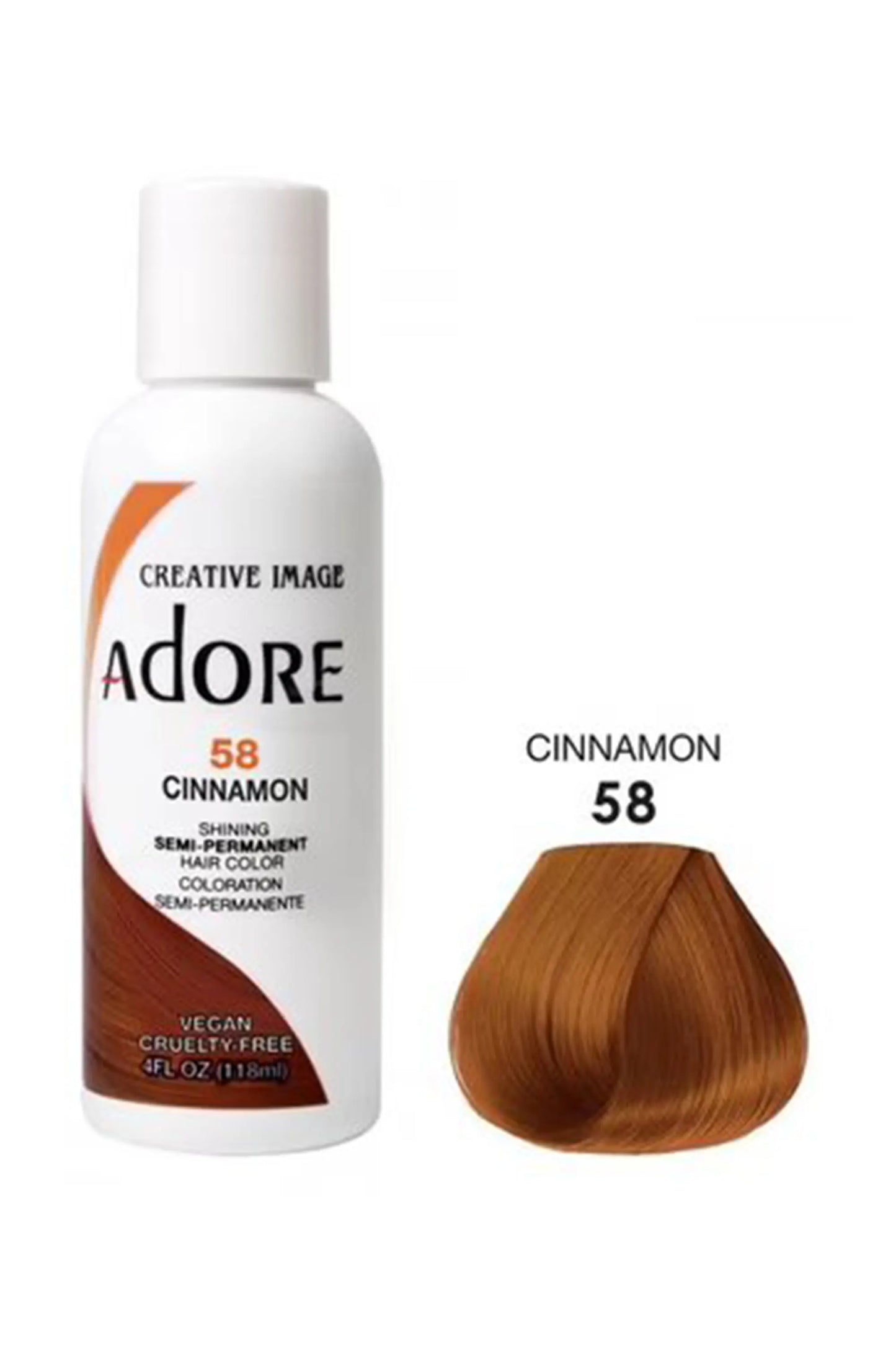 Adore Semi Permanent Hair Color 58 - Cinnamon 118 Ml