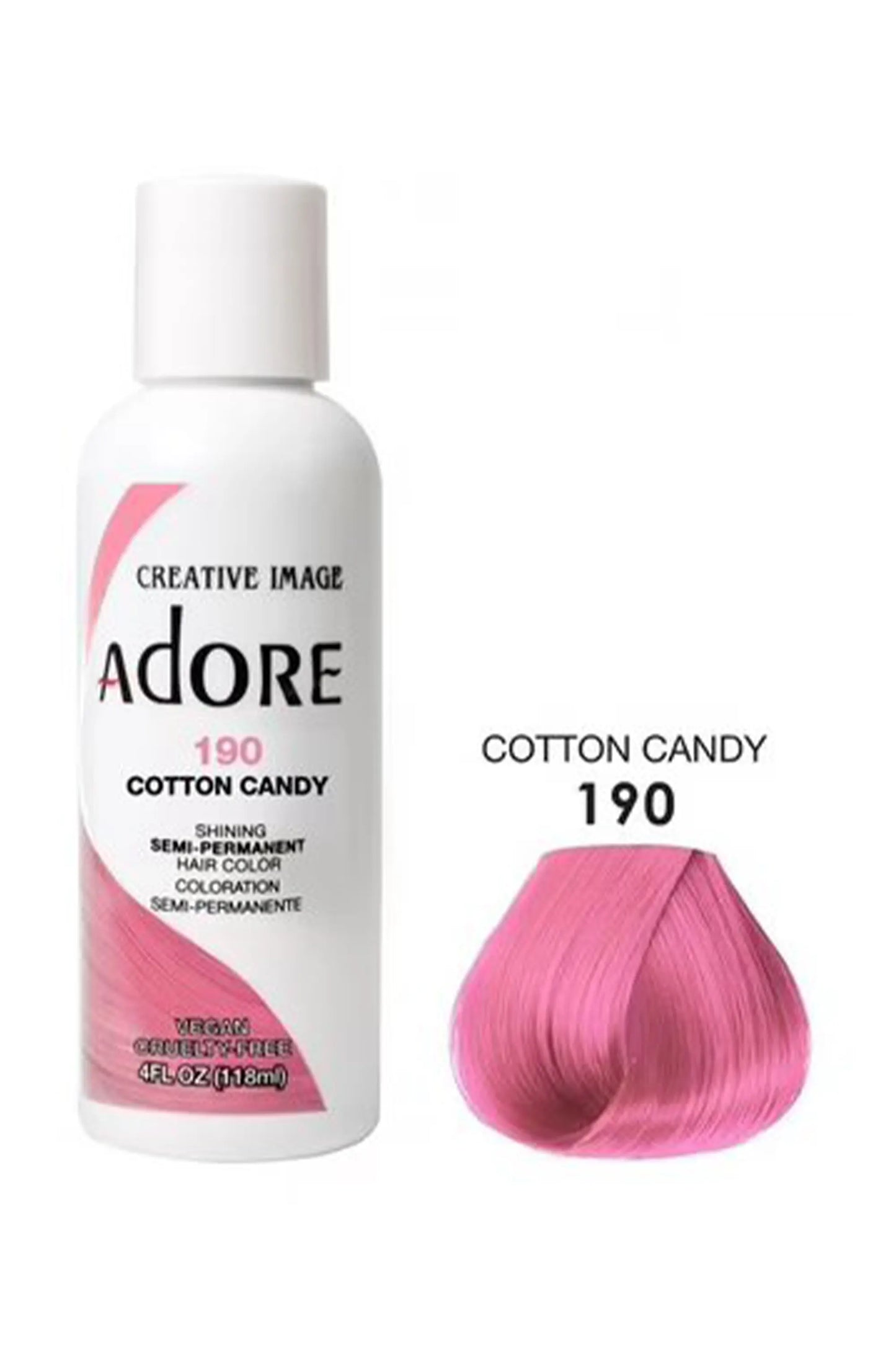 Adore Semi Permanent Hair Color 190 - Cotton Candy 118 Ml