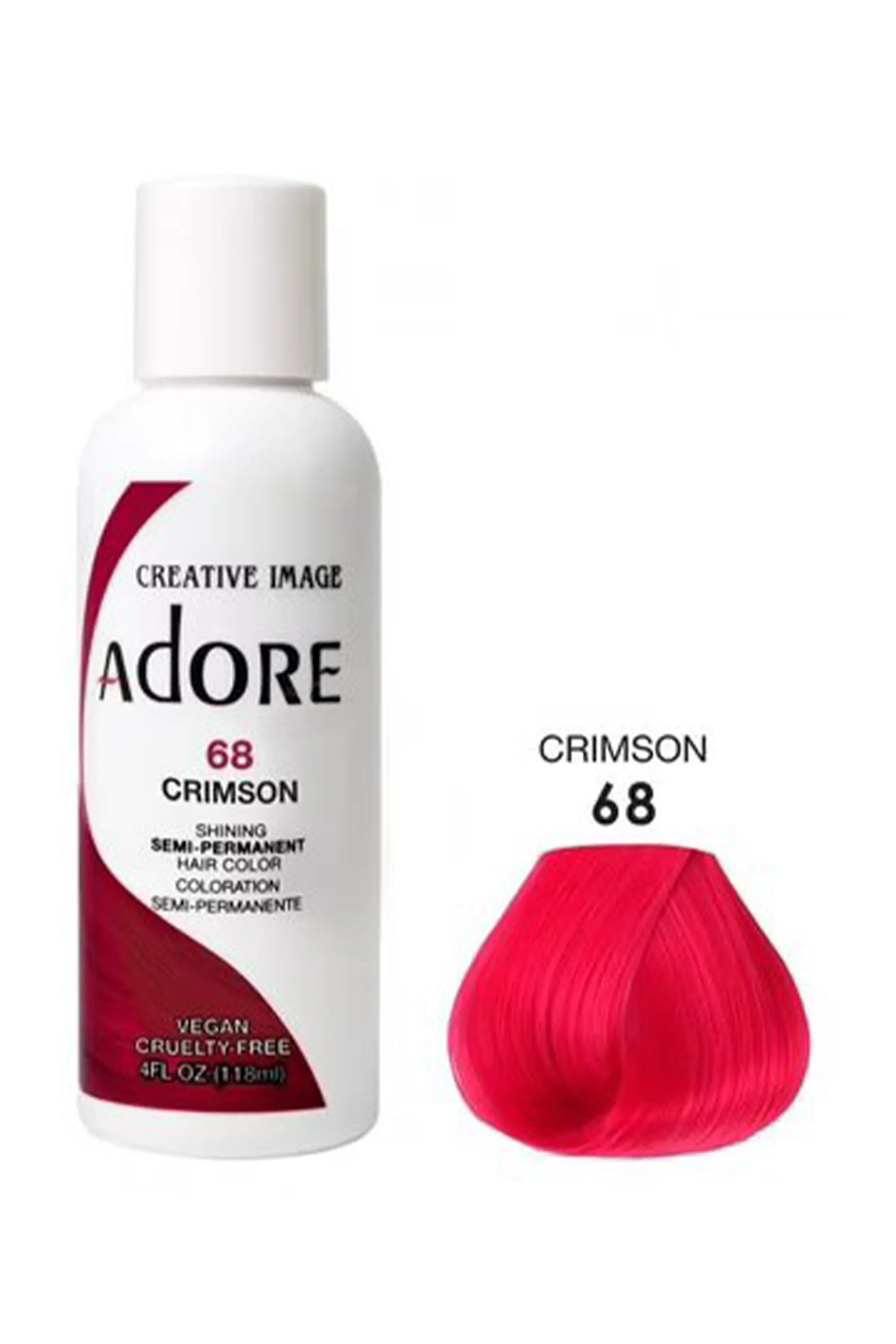 Adore Semi Permanent Hair Color 68 - Crimson 118 Ml