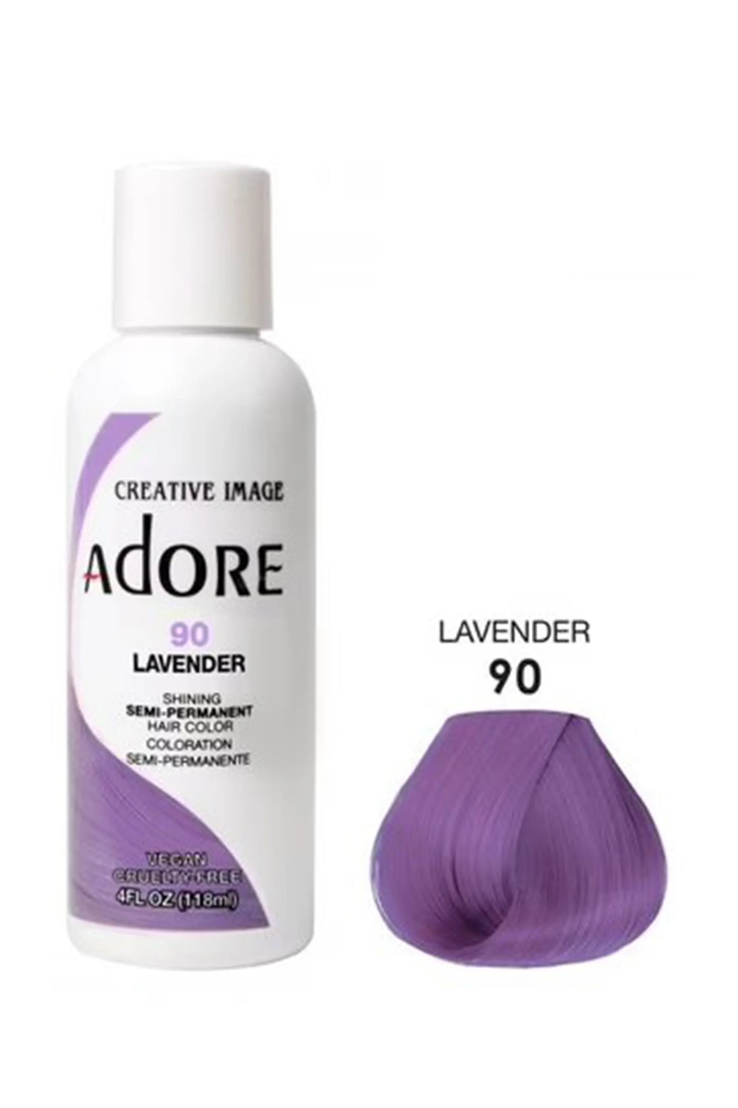 Adore Semi Permanent Hair Color 90 - Lavender 118 Ml