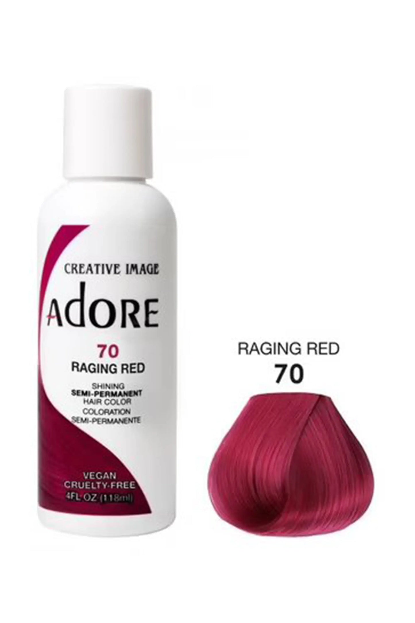 Adore Semi Permanent Hair Color 70 - Raging Red 118 Ml