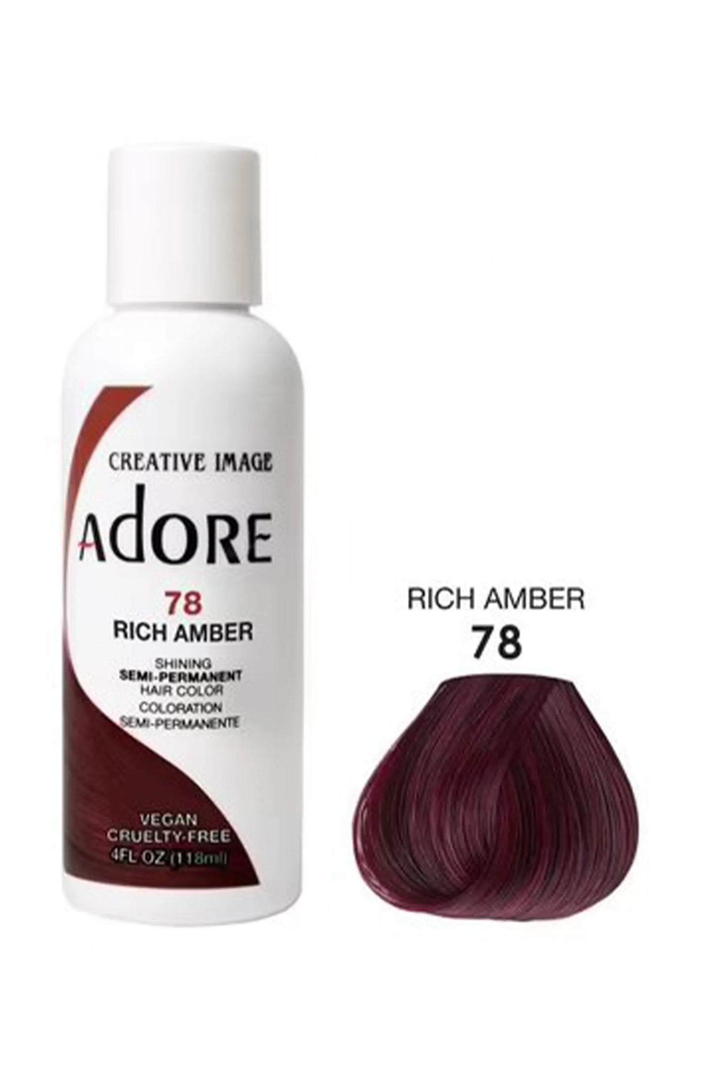 Adore Semi Permanent Hair Color 78 - Rich Amber 118 Ml