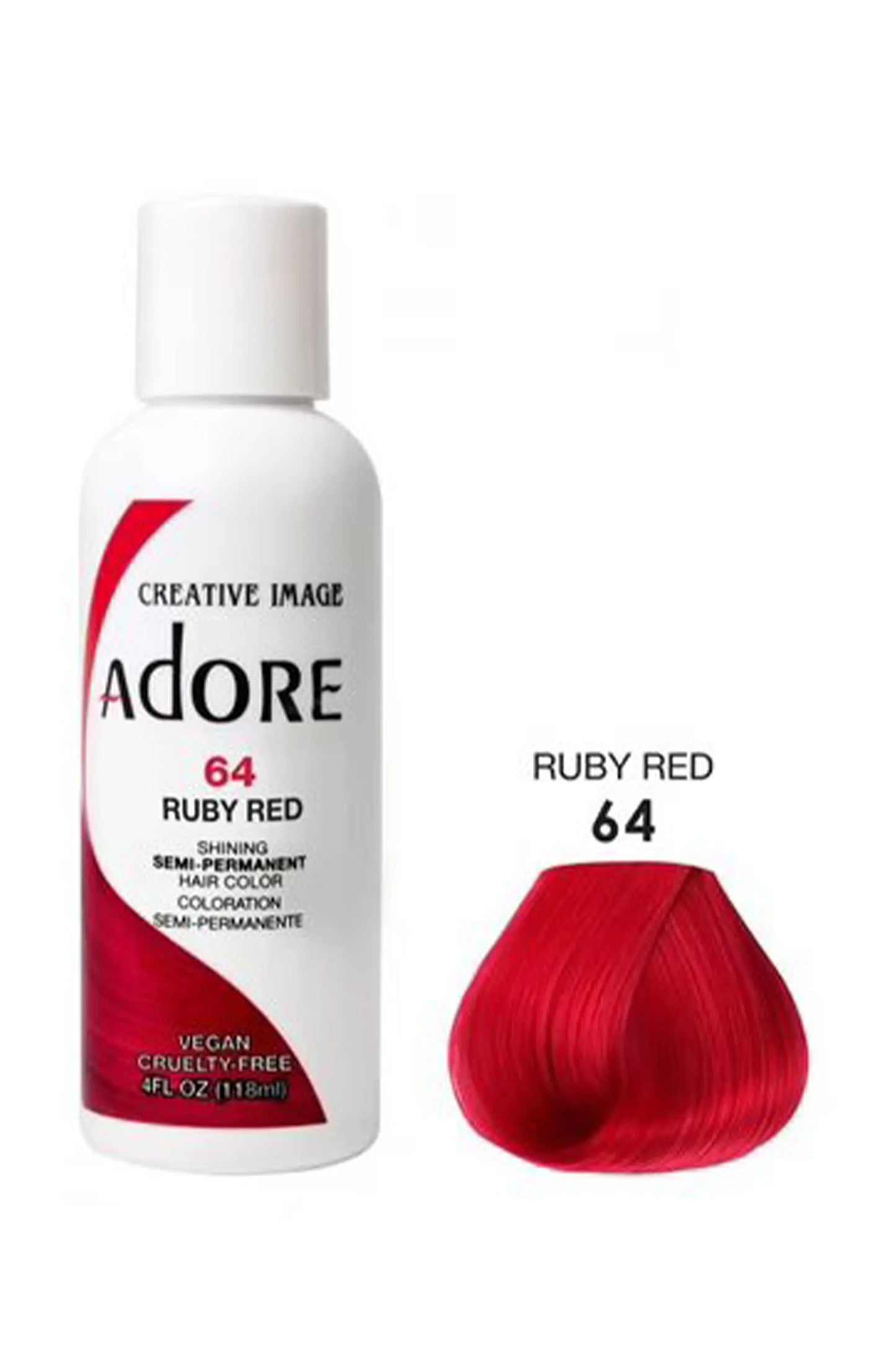 Adore Semi Permanent Hair Color 64 - Ruby Red 118 Ml