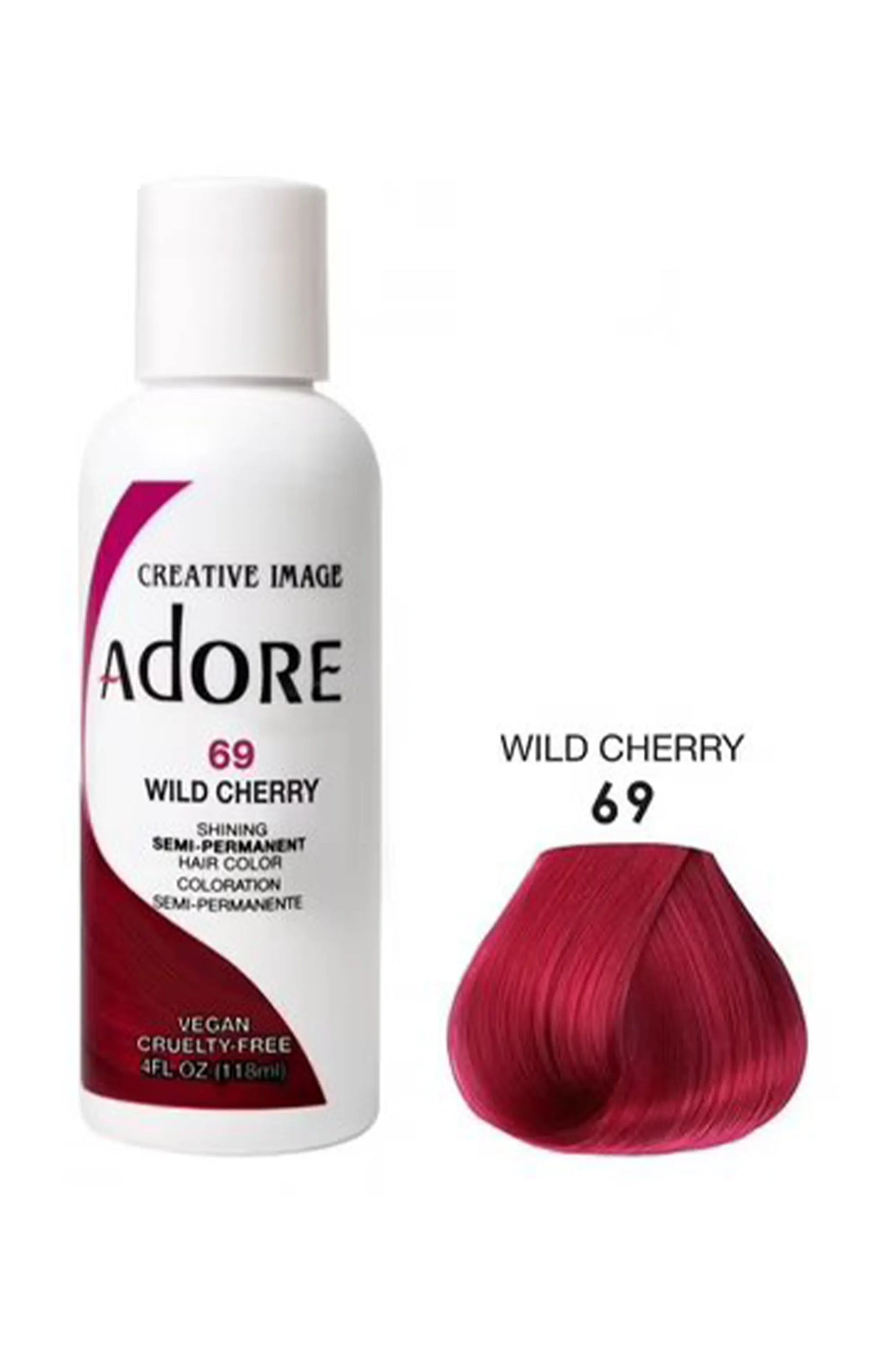 Adore Semi Permanent Hair Color 69 - Wild Cherry 118 Ml