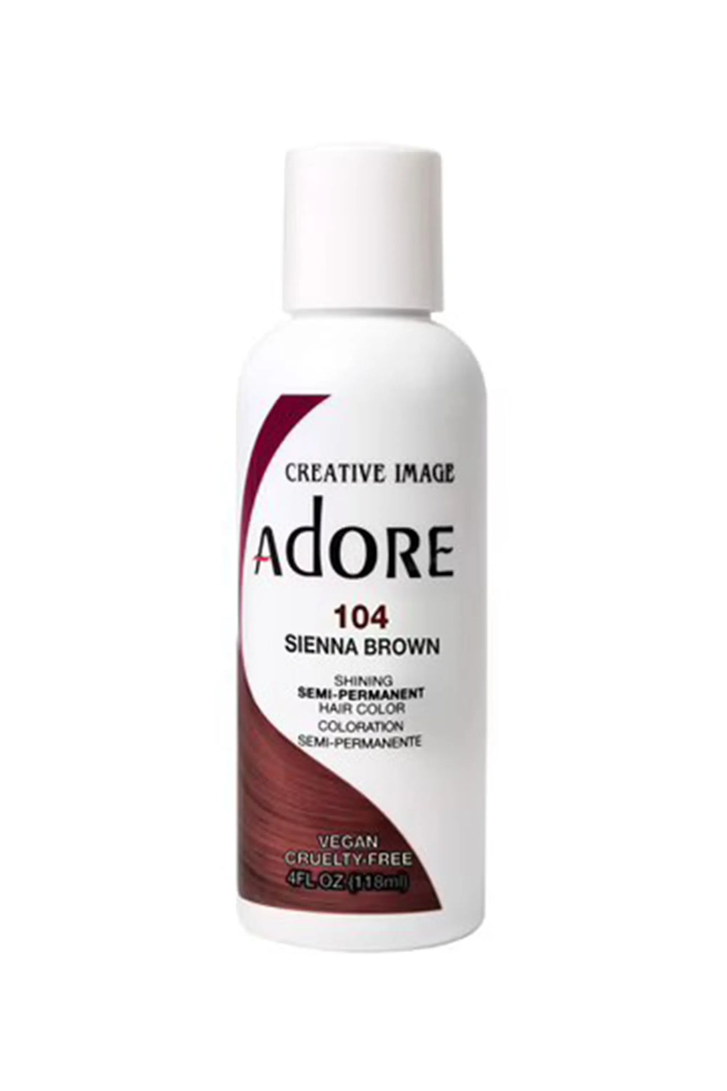 Adore Semi Permanent Hair Color 104 - Sienna Brown 118 Ml