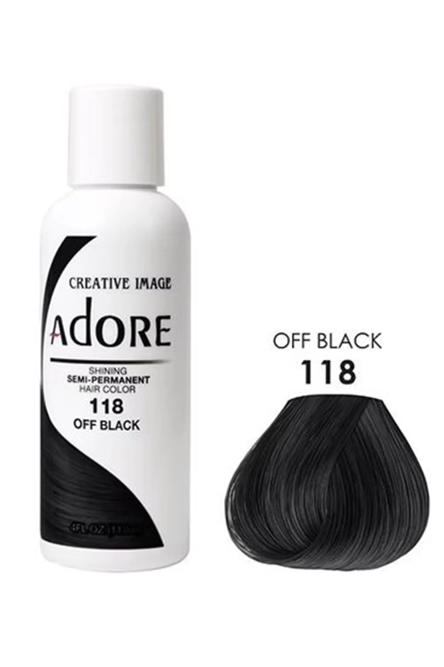 Adore Semi Permanent Hair Color 118 - Off Black 118 Ml