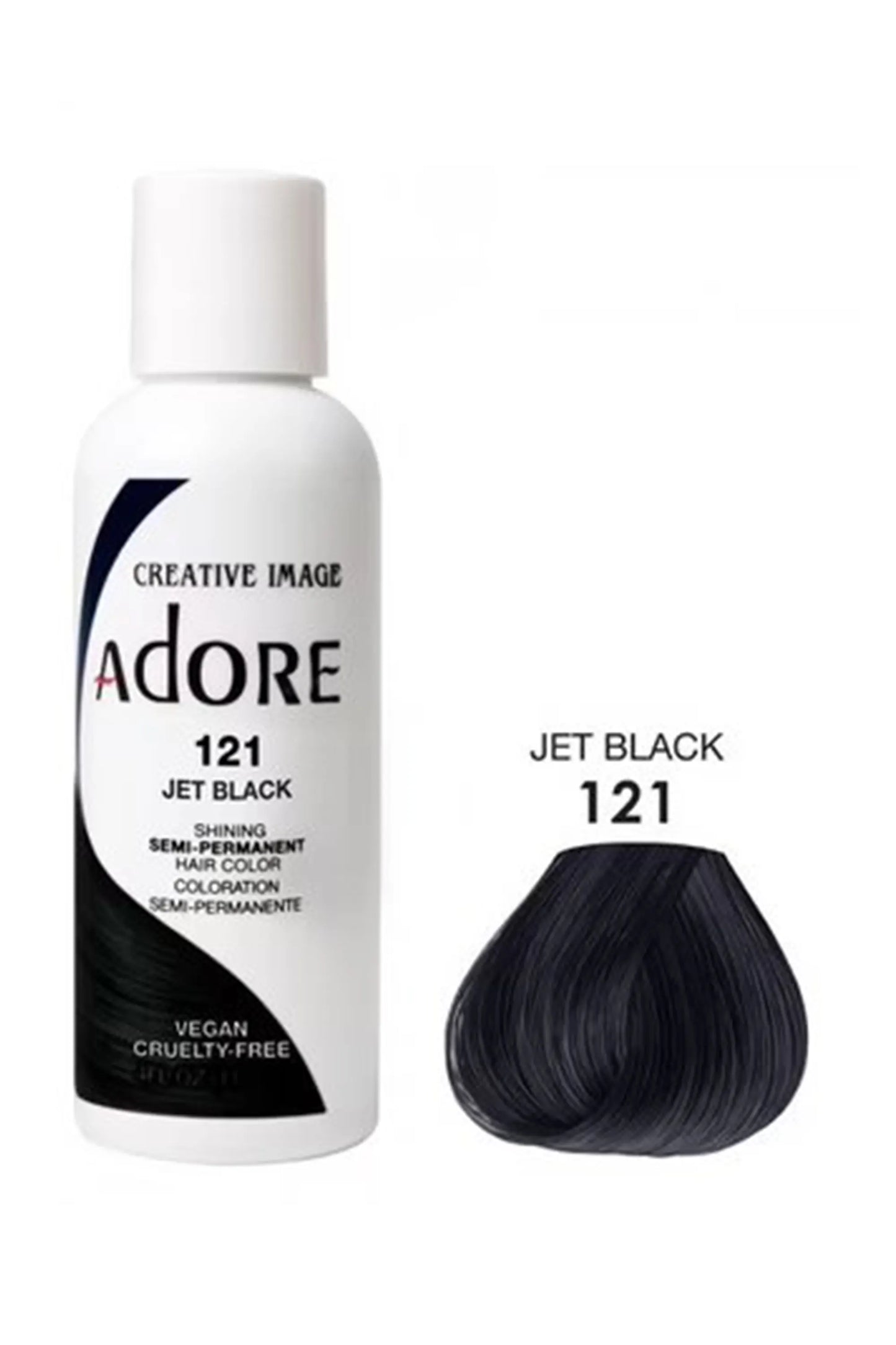 Adore Semi Permanent Hair Color 121 -Jet Black 118 Ml