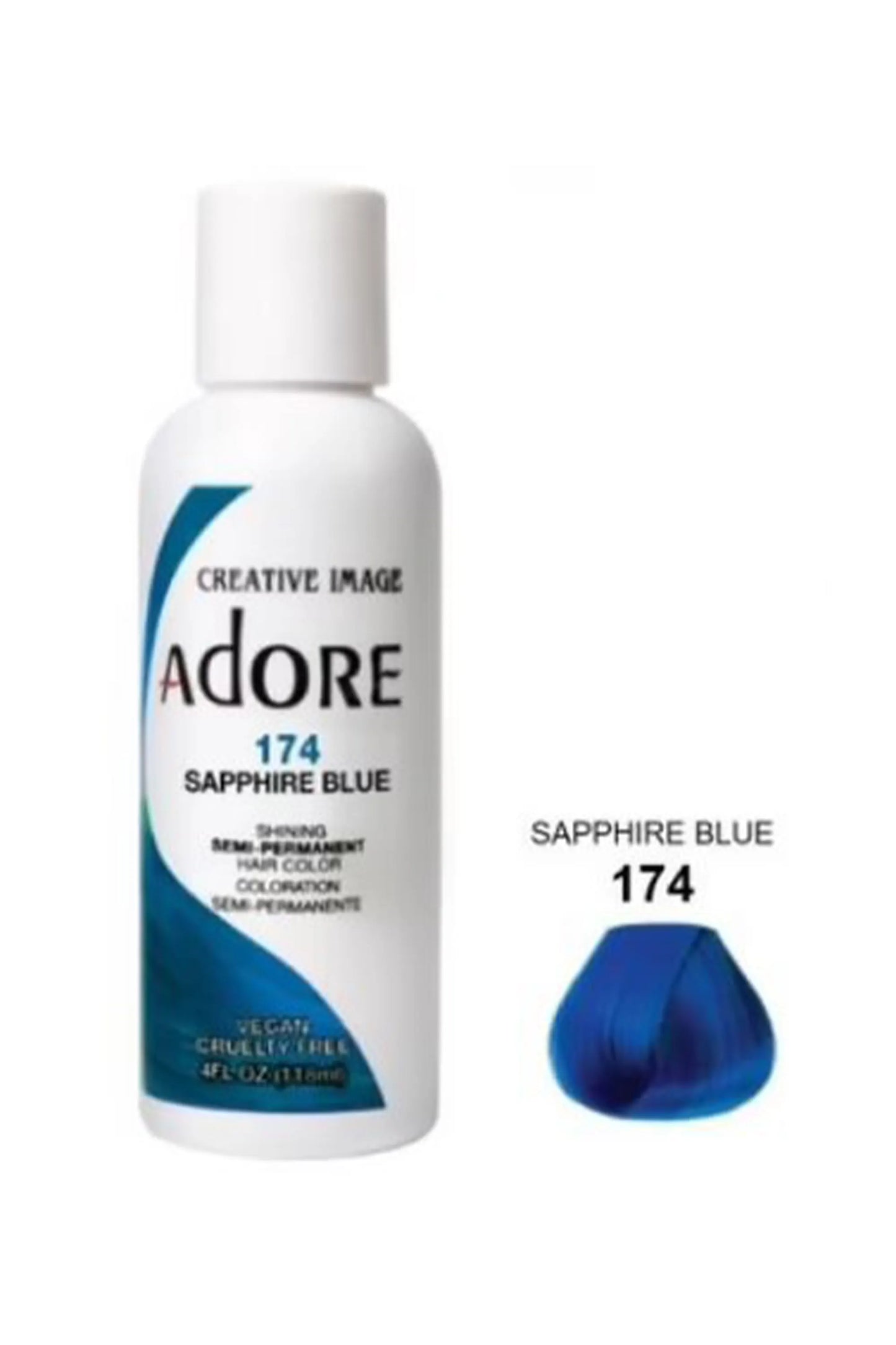 Adore Semi Permanent Hair Color 174 - Sapphire Blue 118 Ml