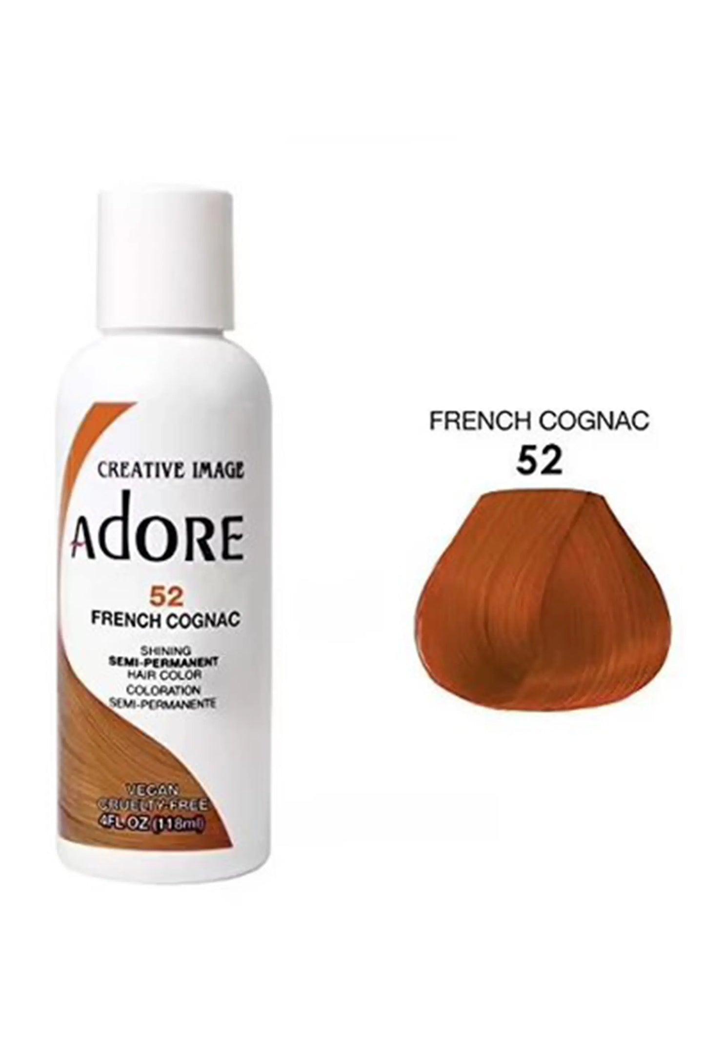 Adore Semi Permanent Hair Color 52 - French Cognac 118 Ml