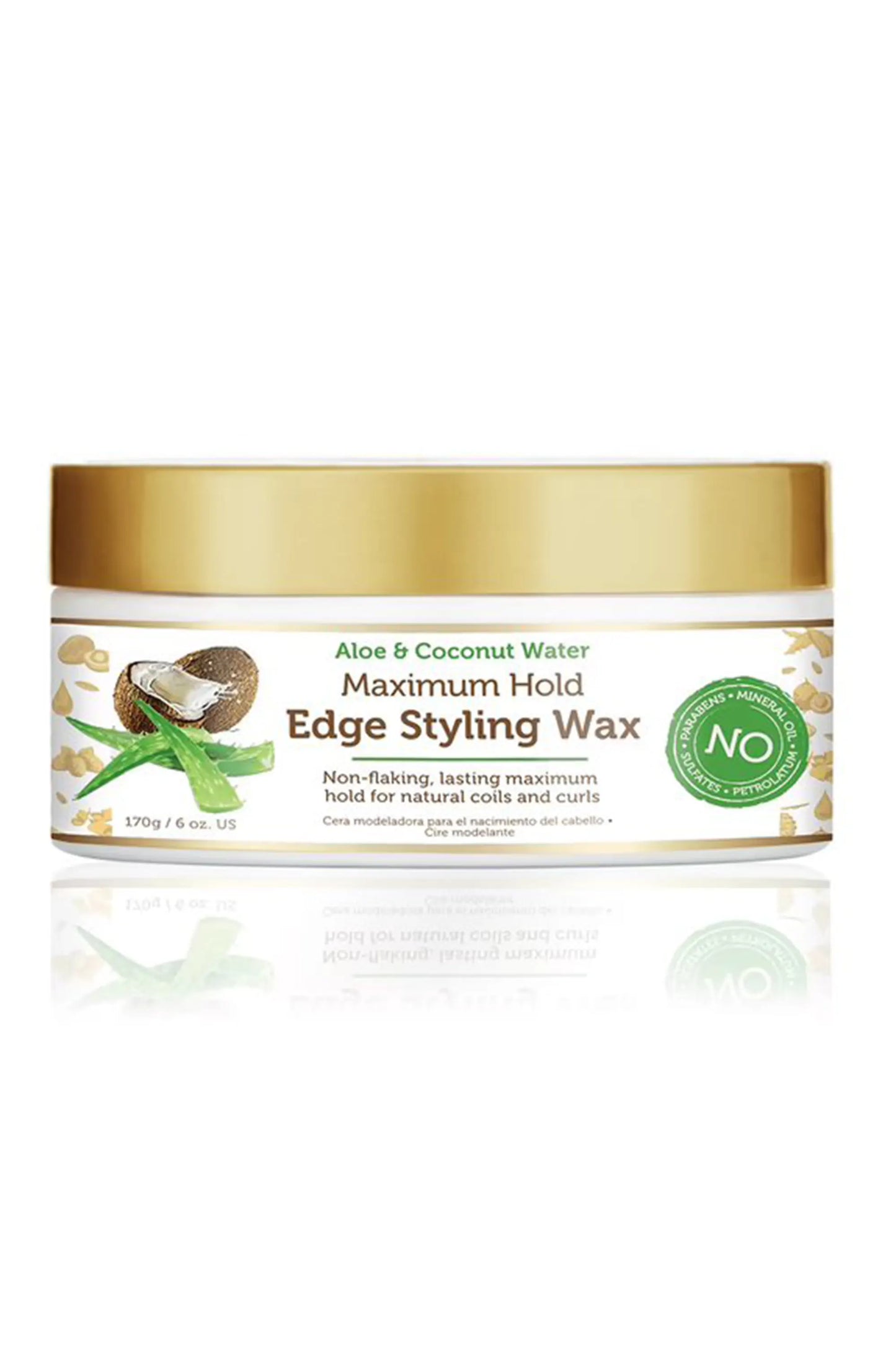 African Pride Aloe & Coconut Water Maximum Hold Edge Styling Wax 6oz